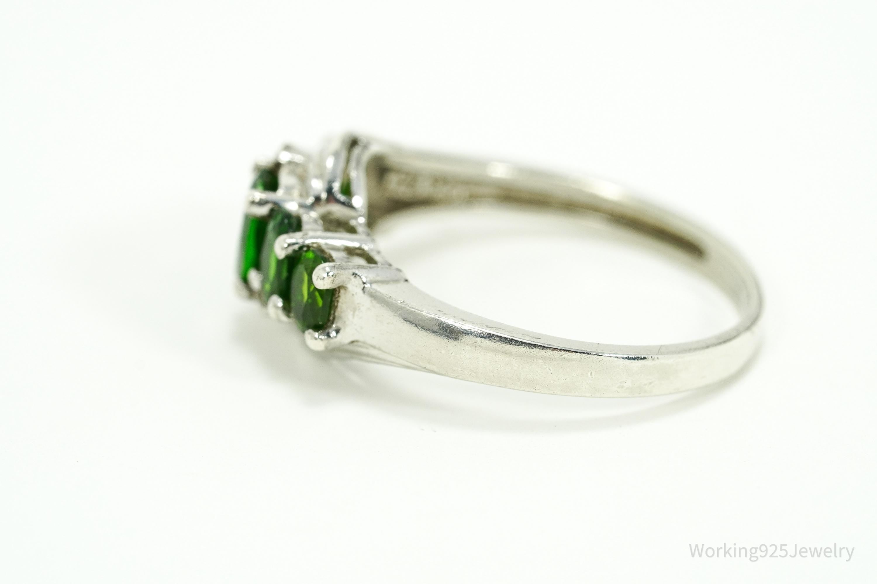 HT Green Chrome Diopside Sterling Silver Ring - Size 8