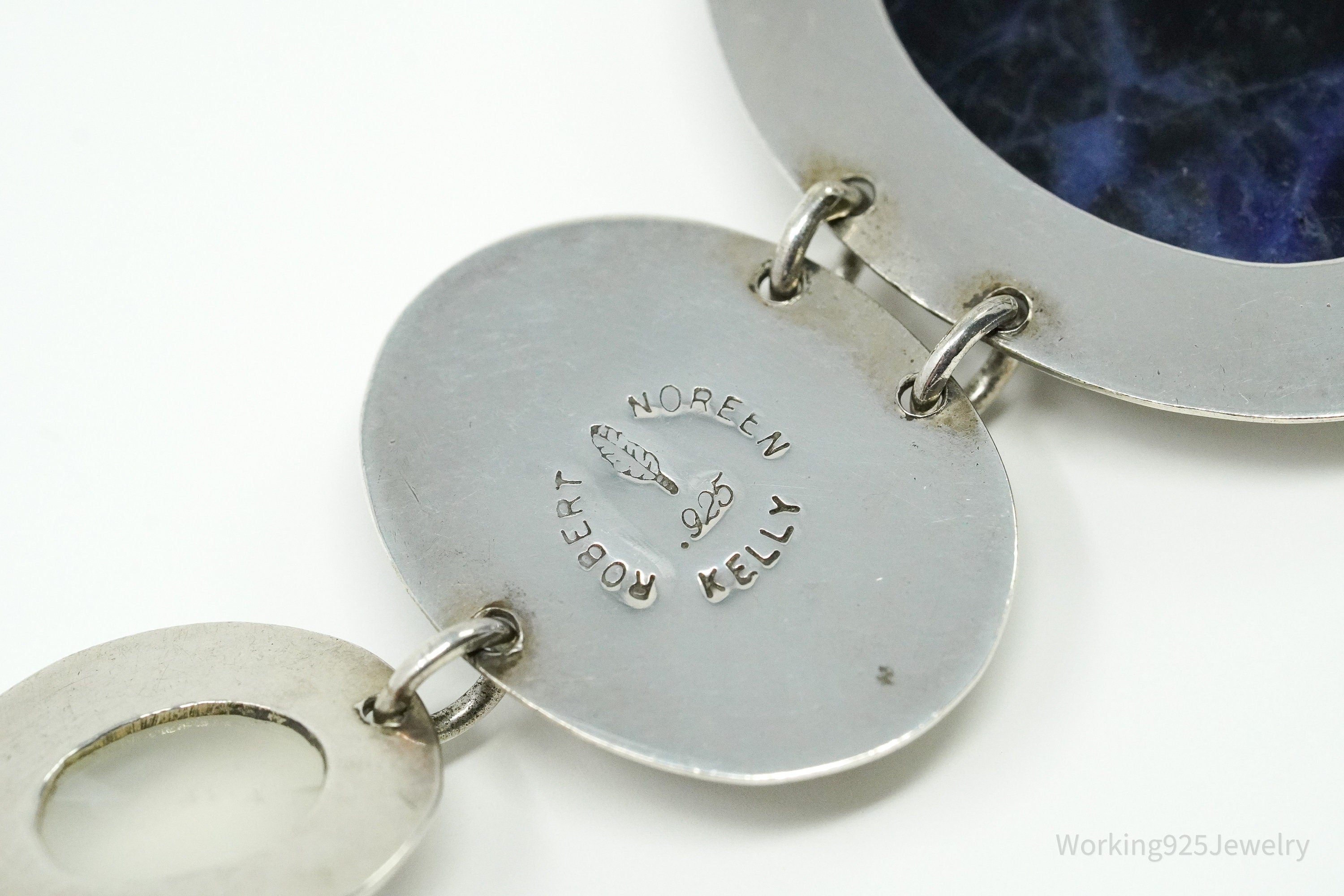 Large Vintage Native American Robert & Noreen Kelly Sterling Silver Pendant