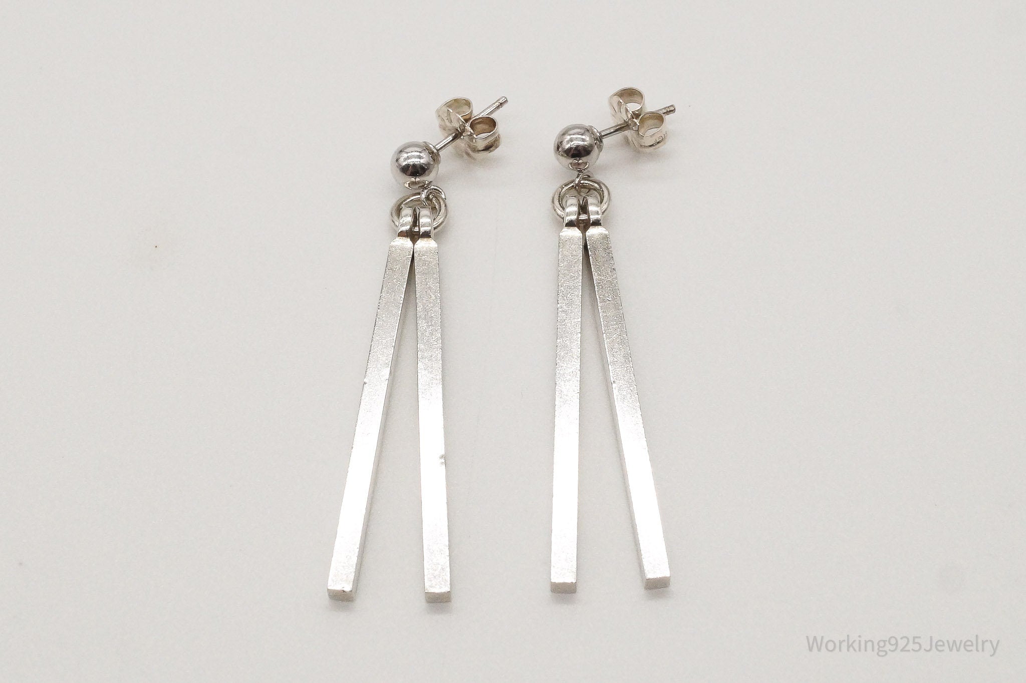 RARE Vintage Denmark Modernist Nils Erik Sterling Silver Earrings