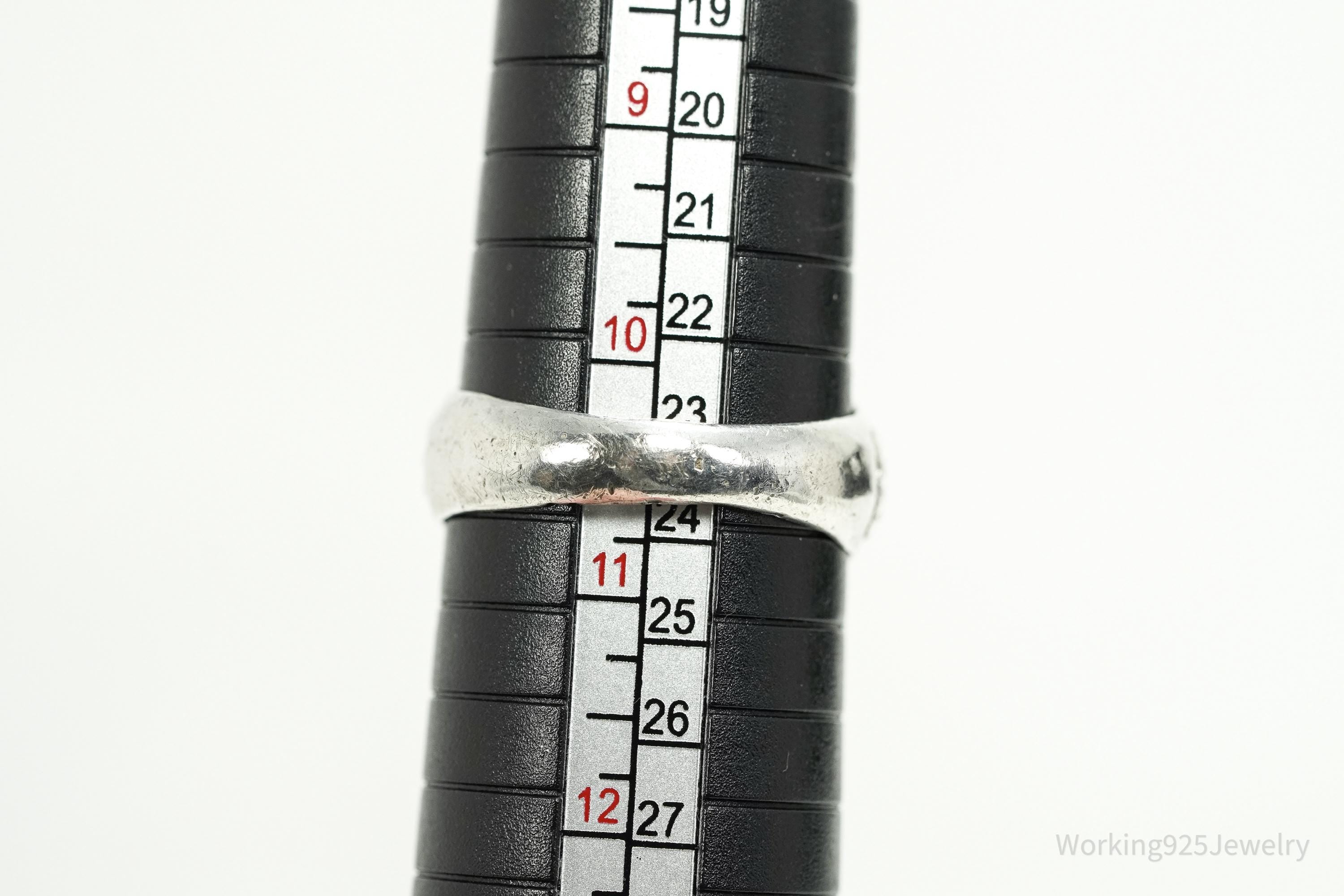 Vintage Native American Tigers Eye Unsigned Silver Ring - Size 10.5