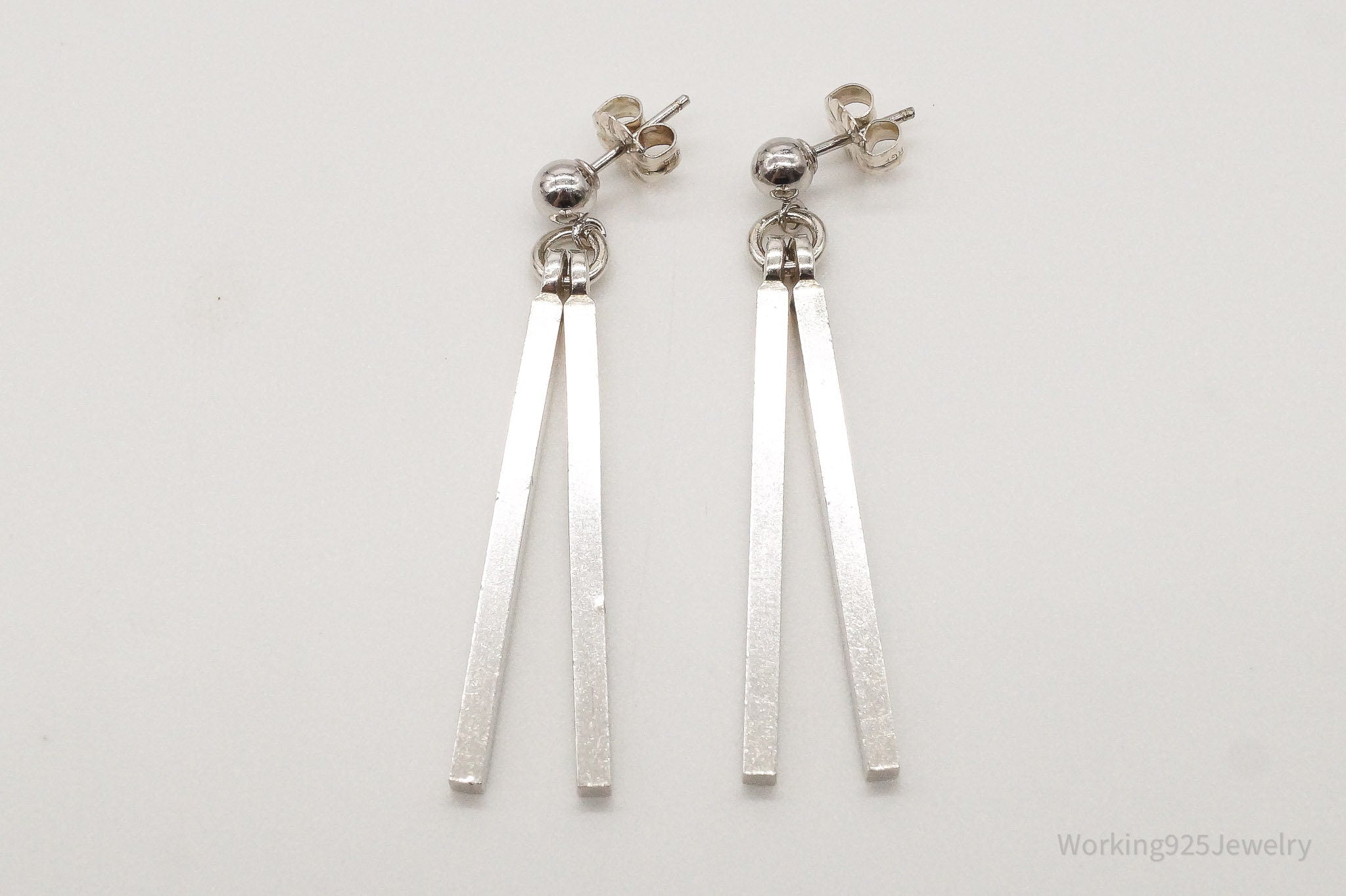 RARE Vintage Denmark Modernist Nils Erik Sterling Silver Earrings