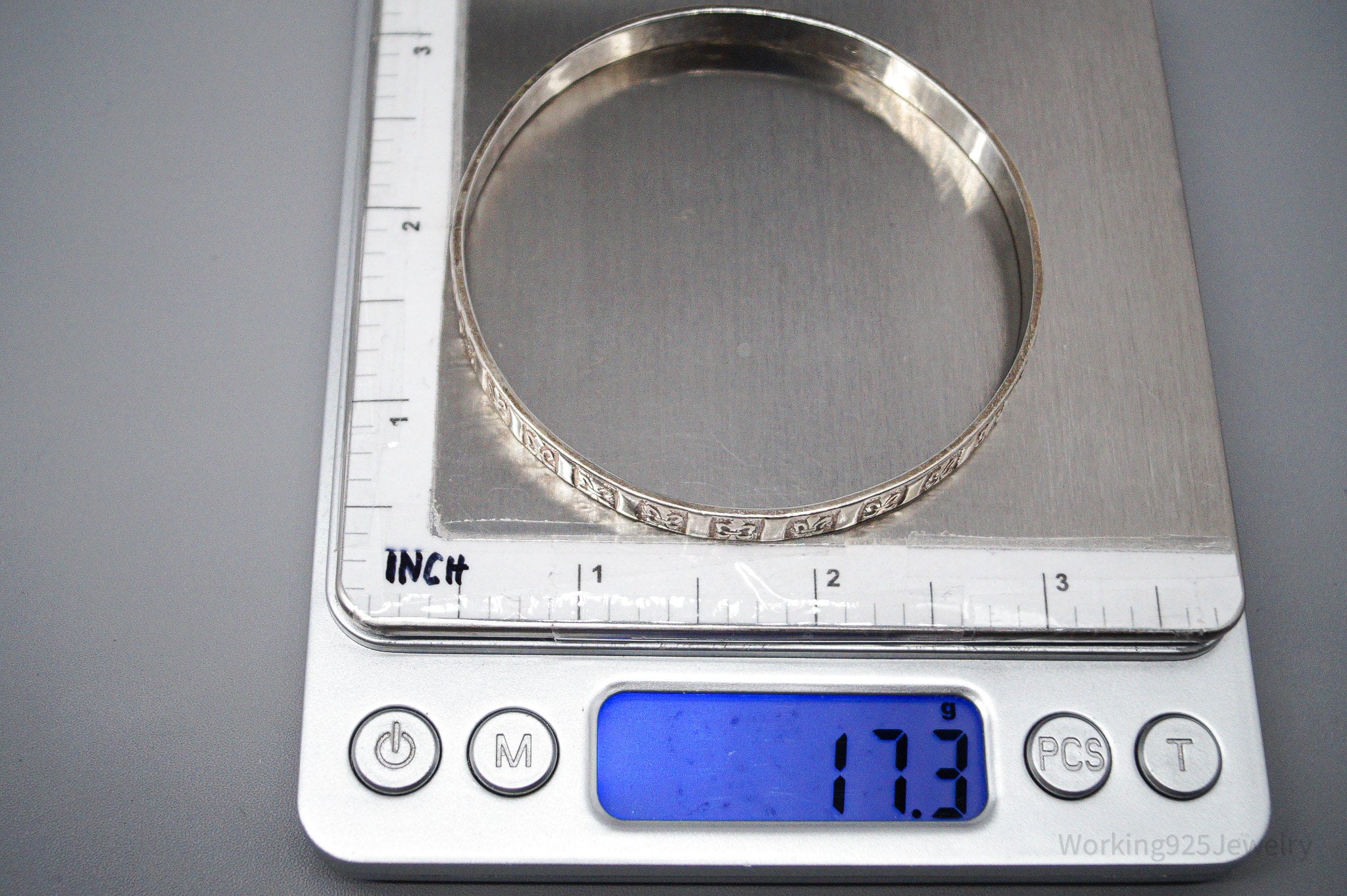 Antique Designer Danecraft Fleur-De-Lis Pattern Sterling Silver Bracelet 8"