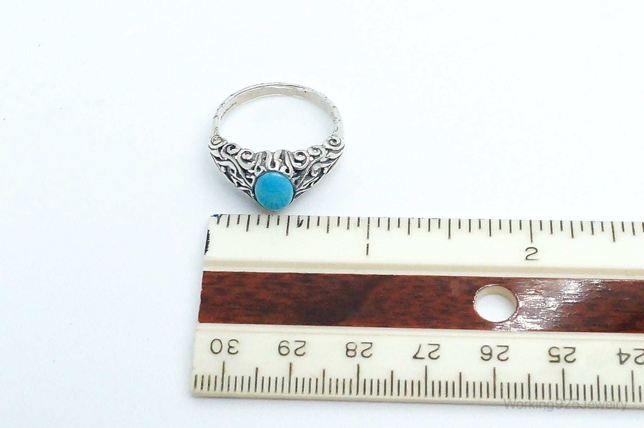 Vintage Turquoise Sterling Silver Ring - Size 9