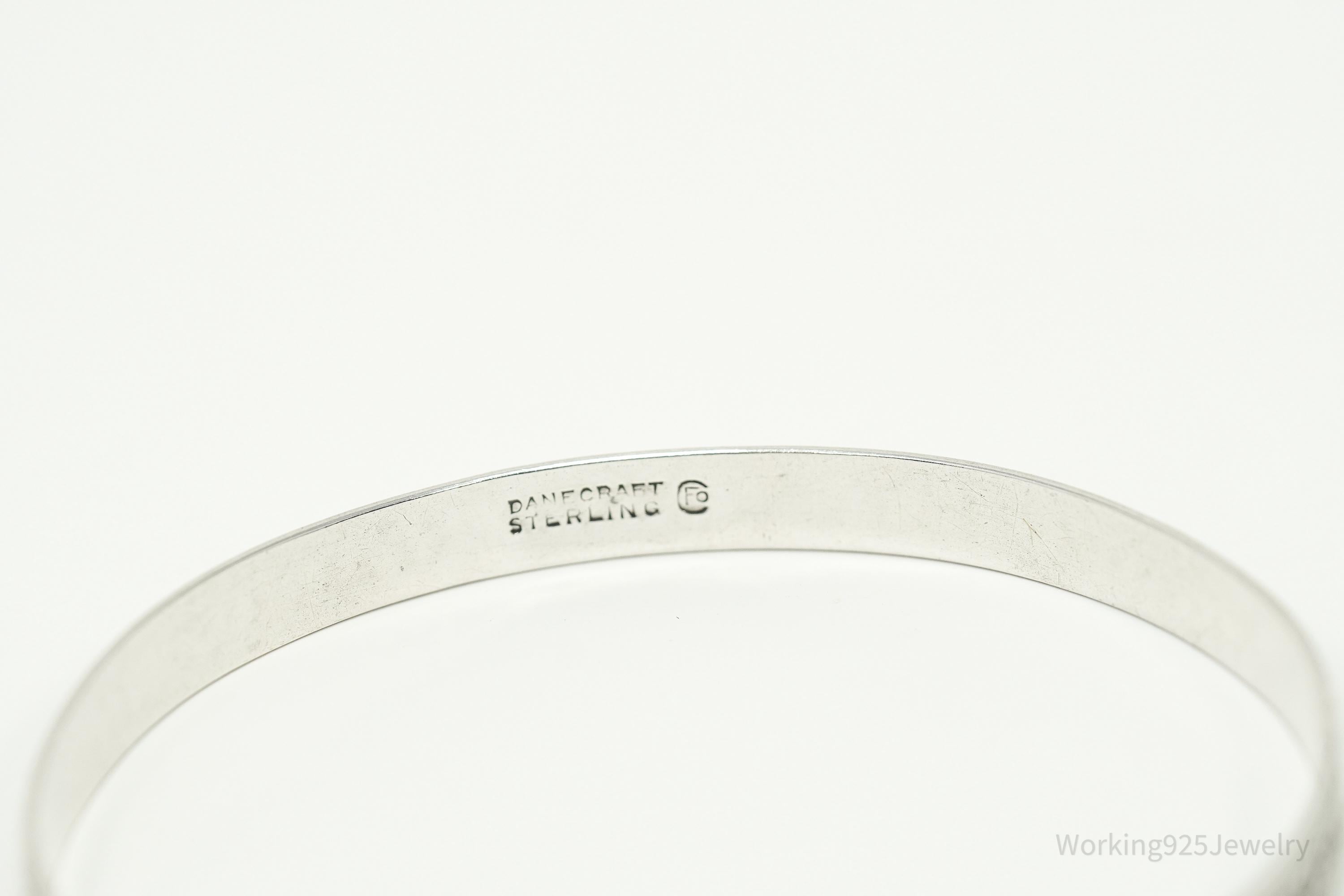 Antique Designer Danecraft Floral Pattern Sterling Silver Bracelet 7.75"