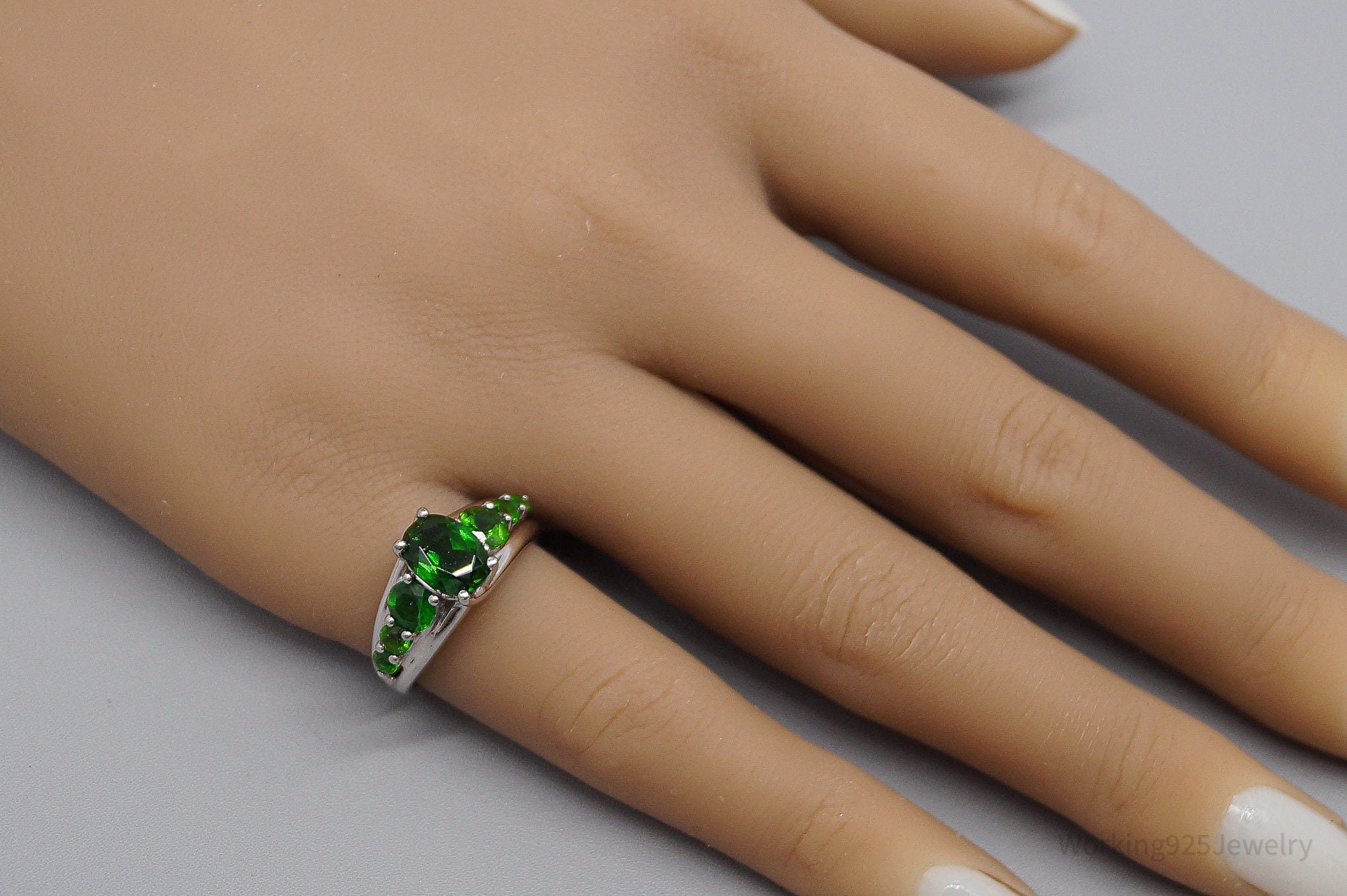 JTV HT Green Chrome Diopside Sterling Silver Ring - Size 6