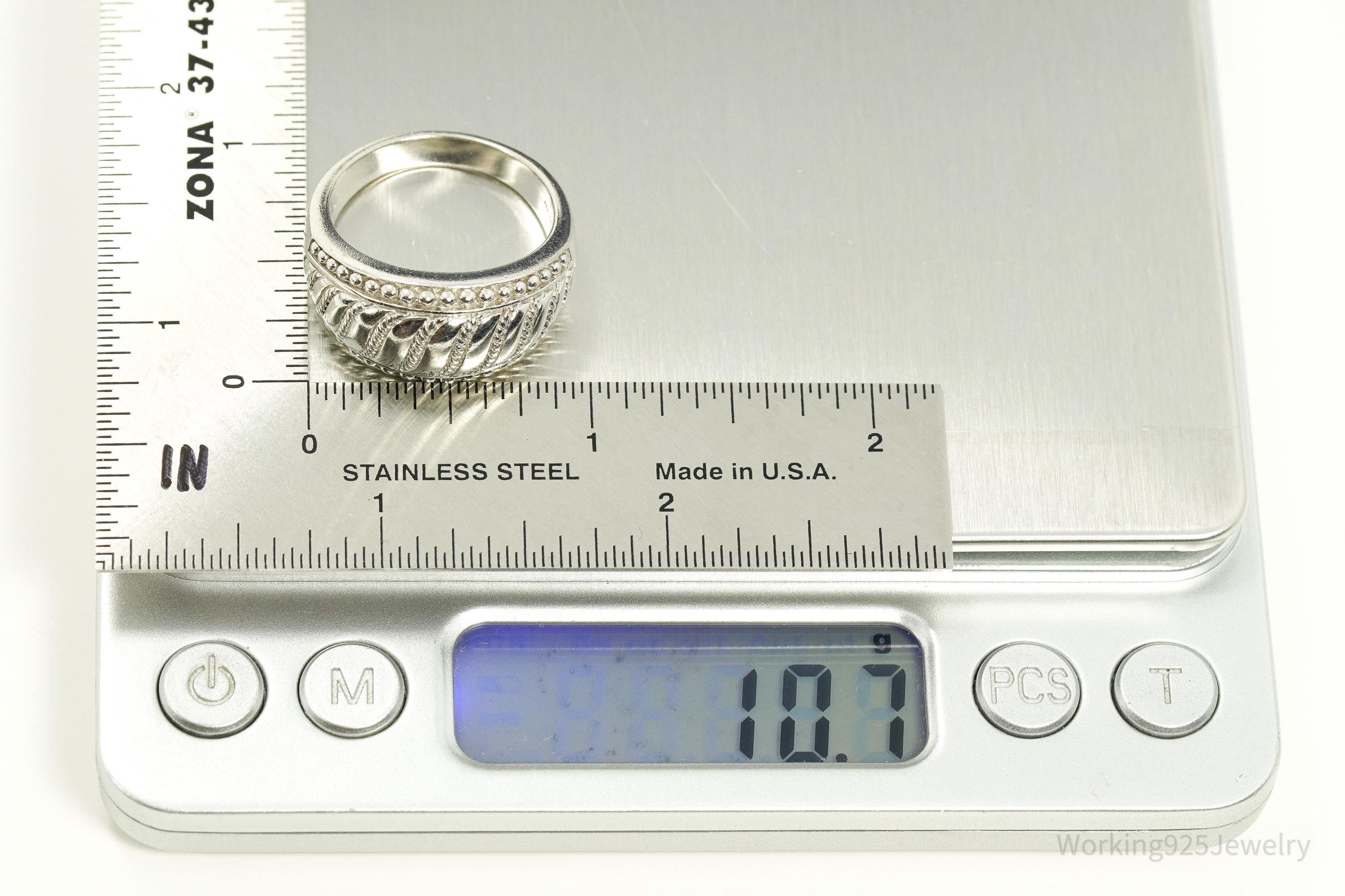 Vintage Designer Judith Ripka Sterling Silver Band Ring - Size 10