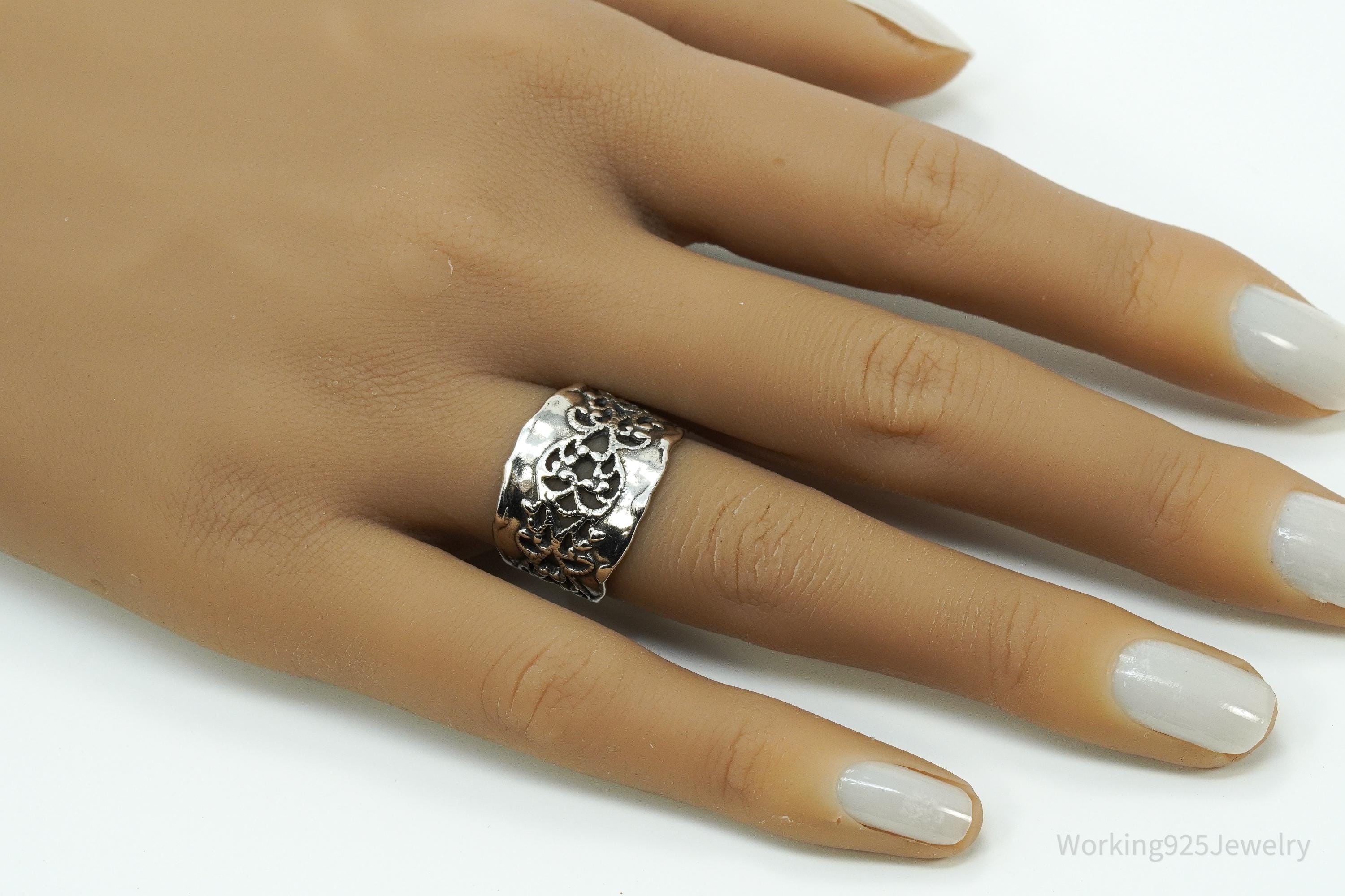 Vintage Designer Paz PZ Israel Sterling Silver Ring - Size 7