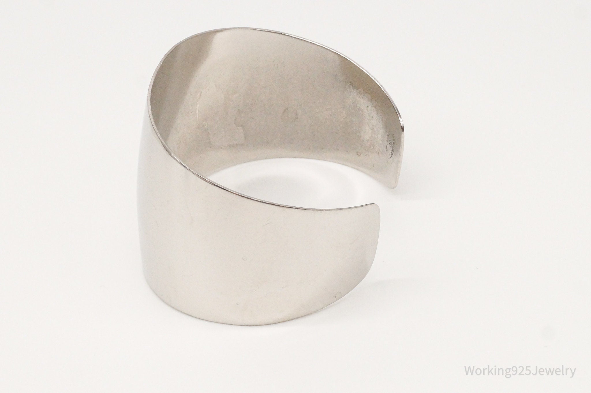 Antique Designer Danecraft Sterling Silver Wide Cuff Bracelet