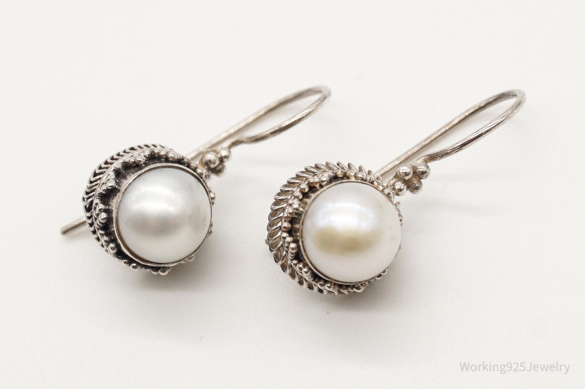 Vintage Pearl Sterling Silver Earrings