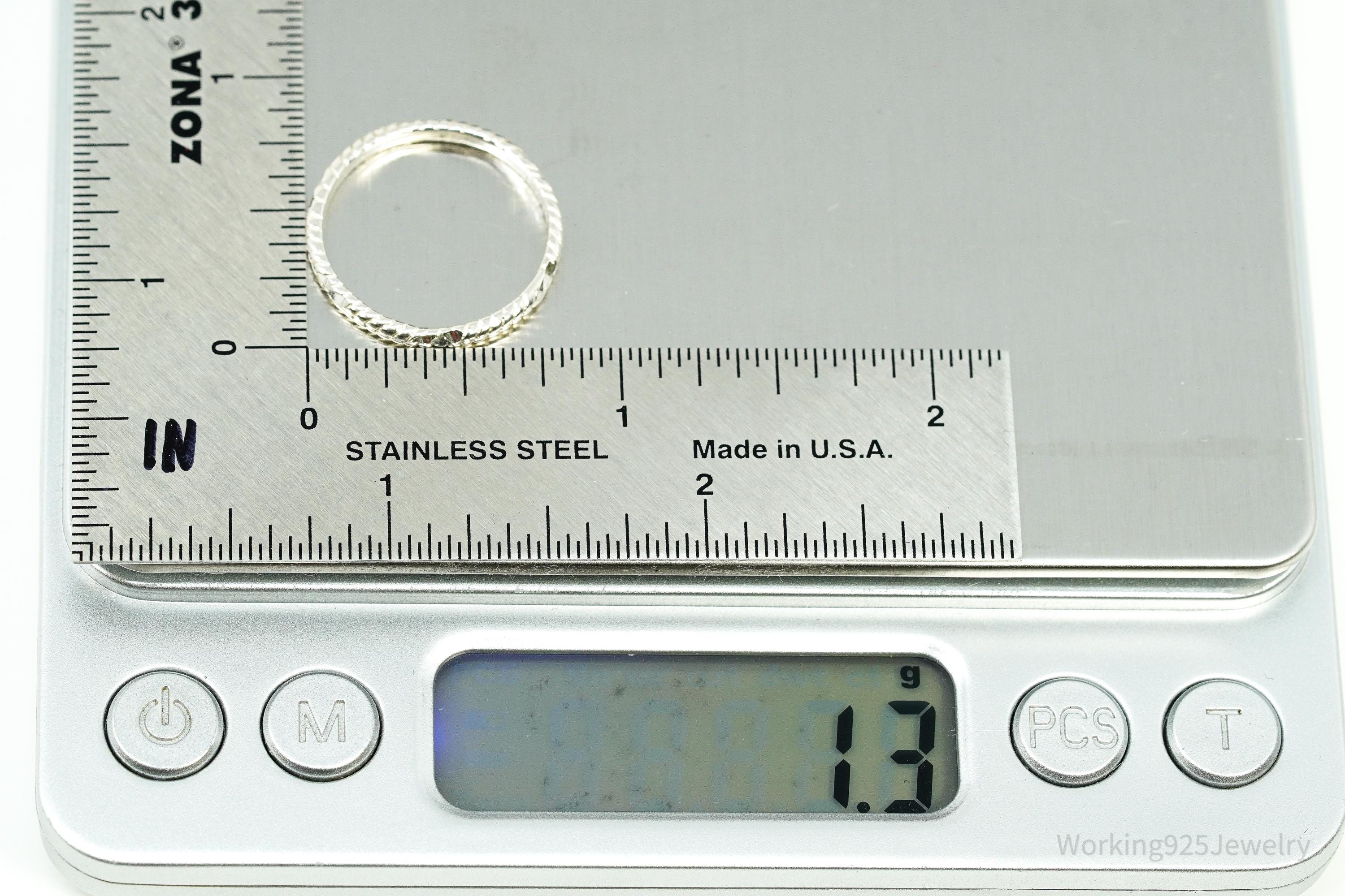 Vintage Braided Design Sterling Silver Band Ring Size 8.25