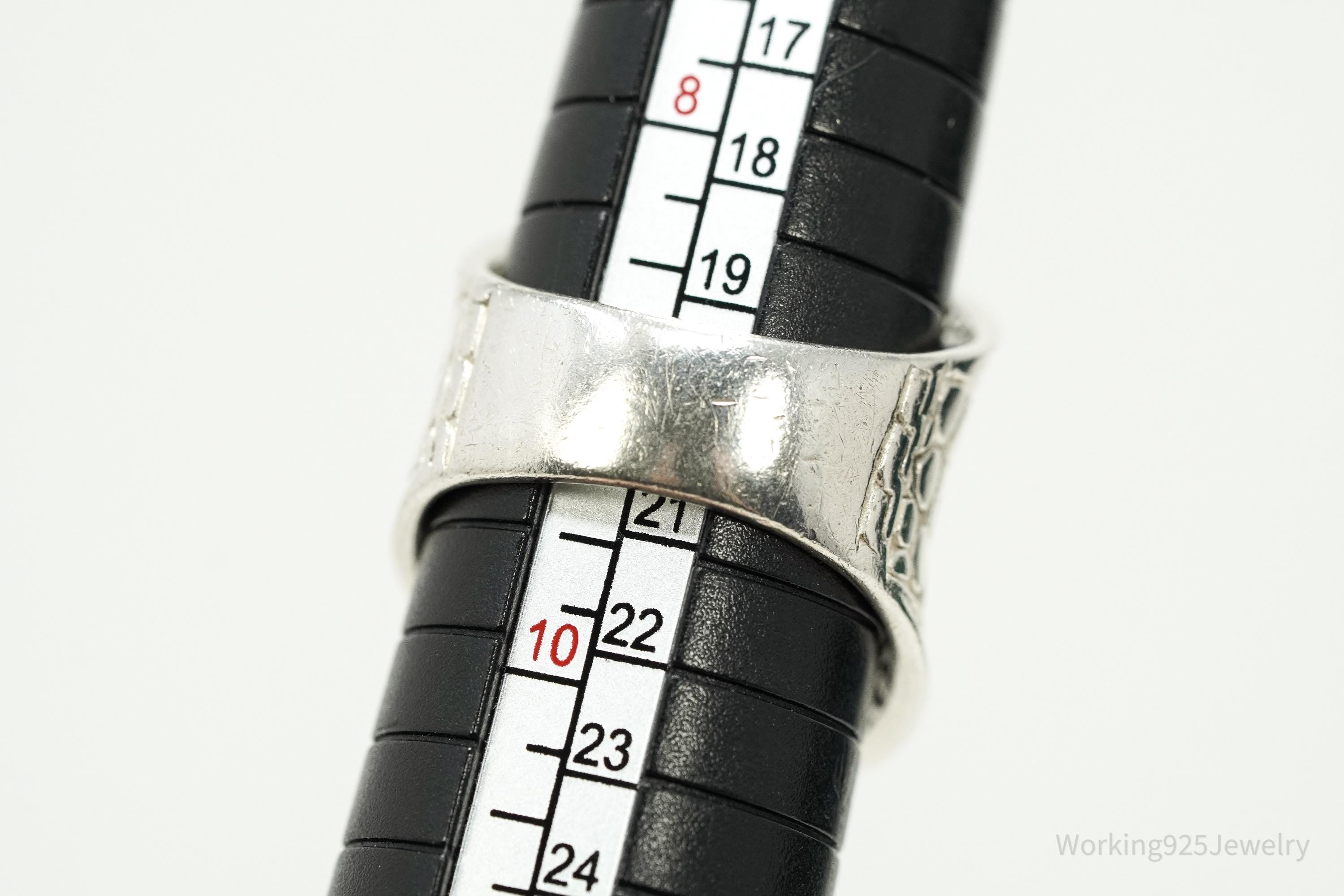 Vintage SARDA Sterling Silver Wide Band Ring - Size 9.25