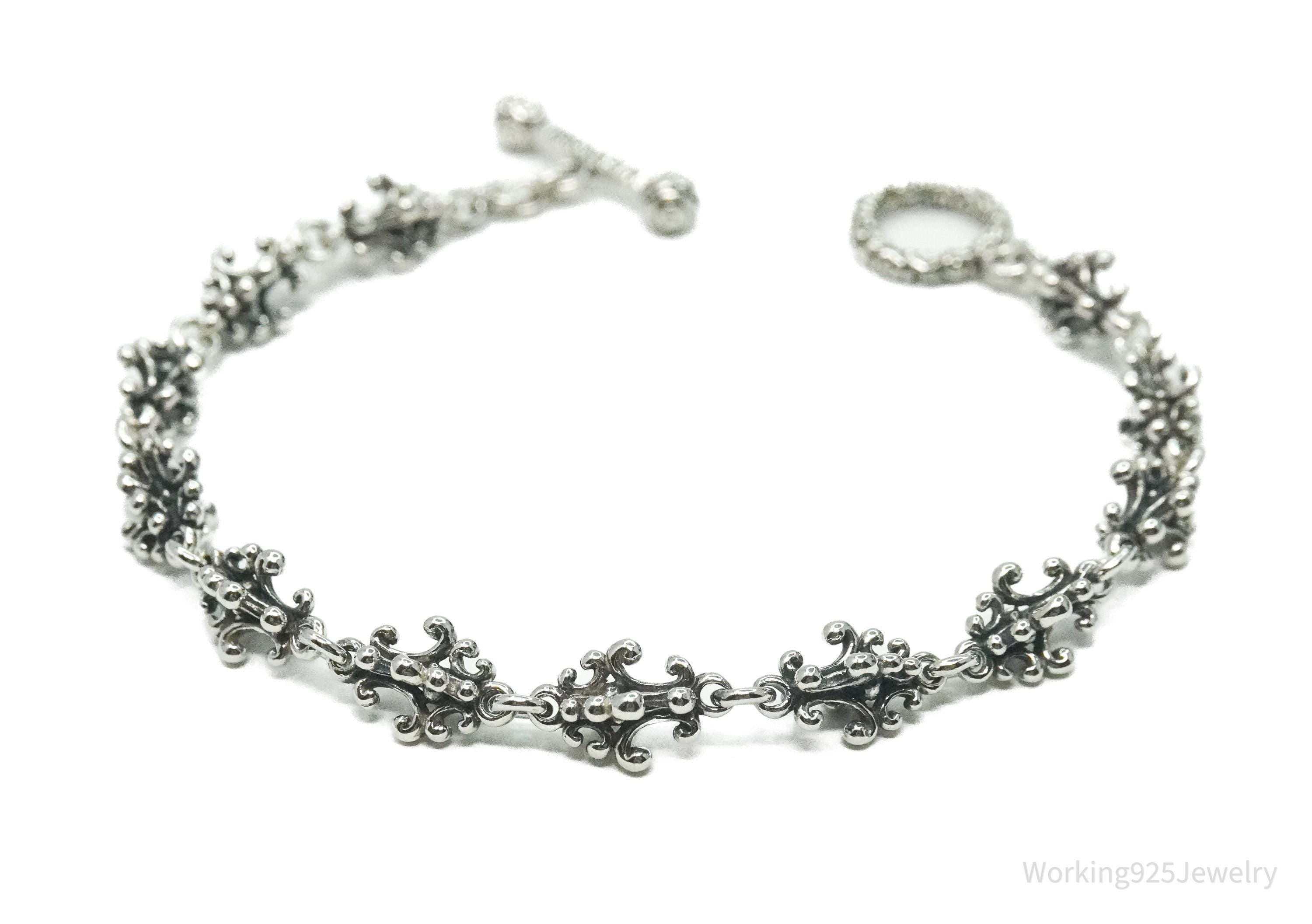 Novica Indonesia NV Balinese Crest Sterling Silver Toggle Bracelet - 7 5/8"