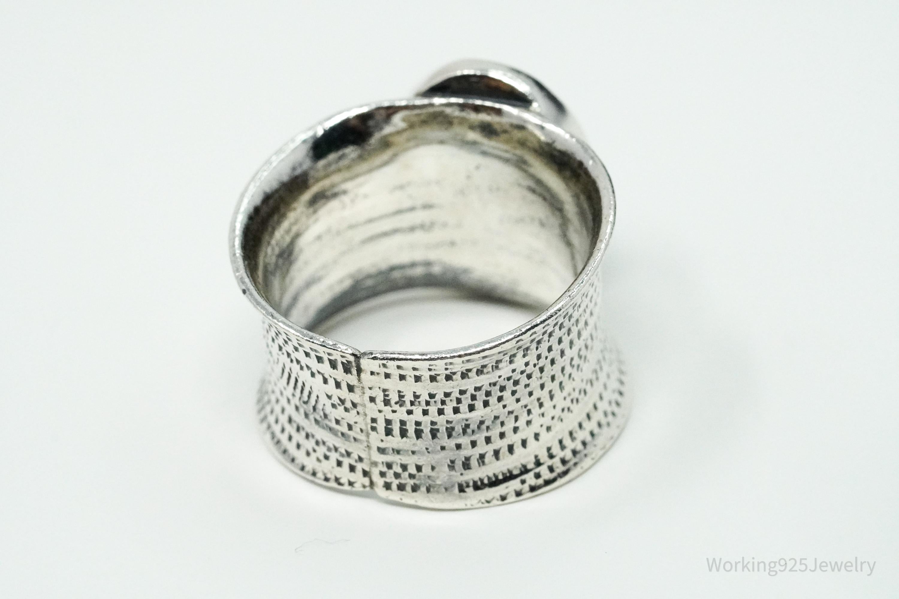 Vintage Black Onyx Sterling Silver Ring - Size 9.25