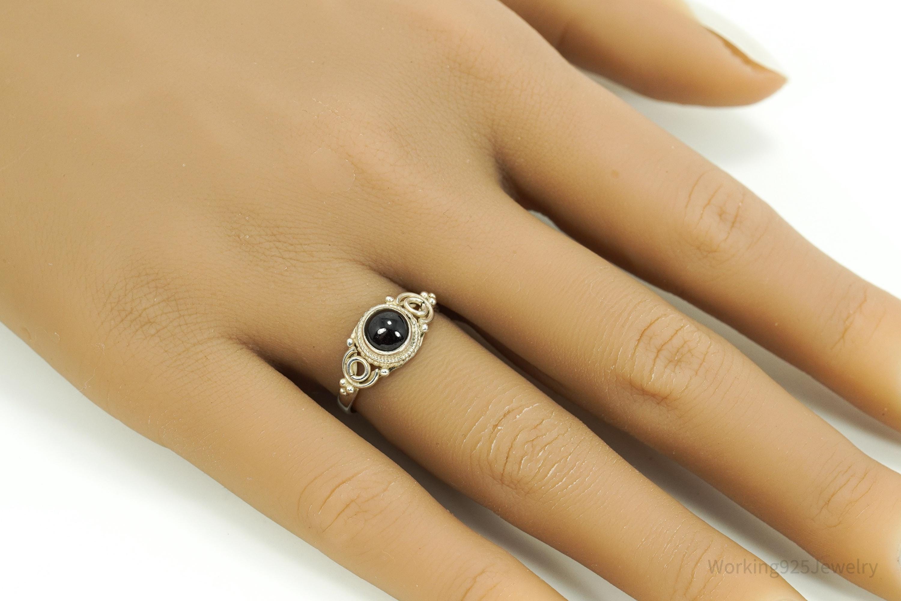 Vintage Rhodolite Garnet Sterling Silver Ring Size 7.25