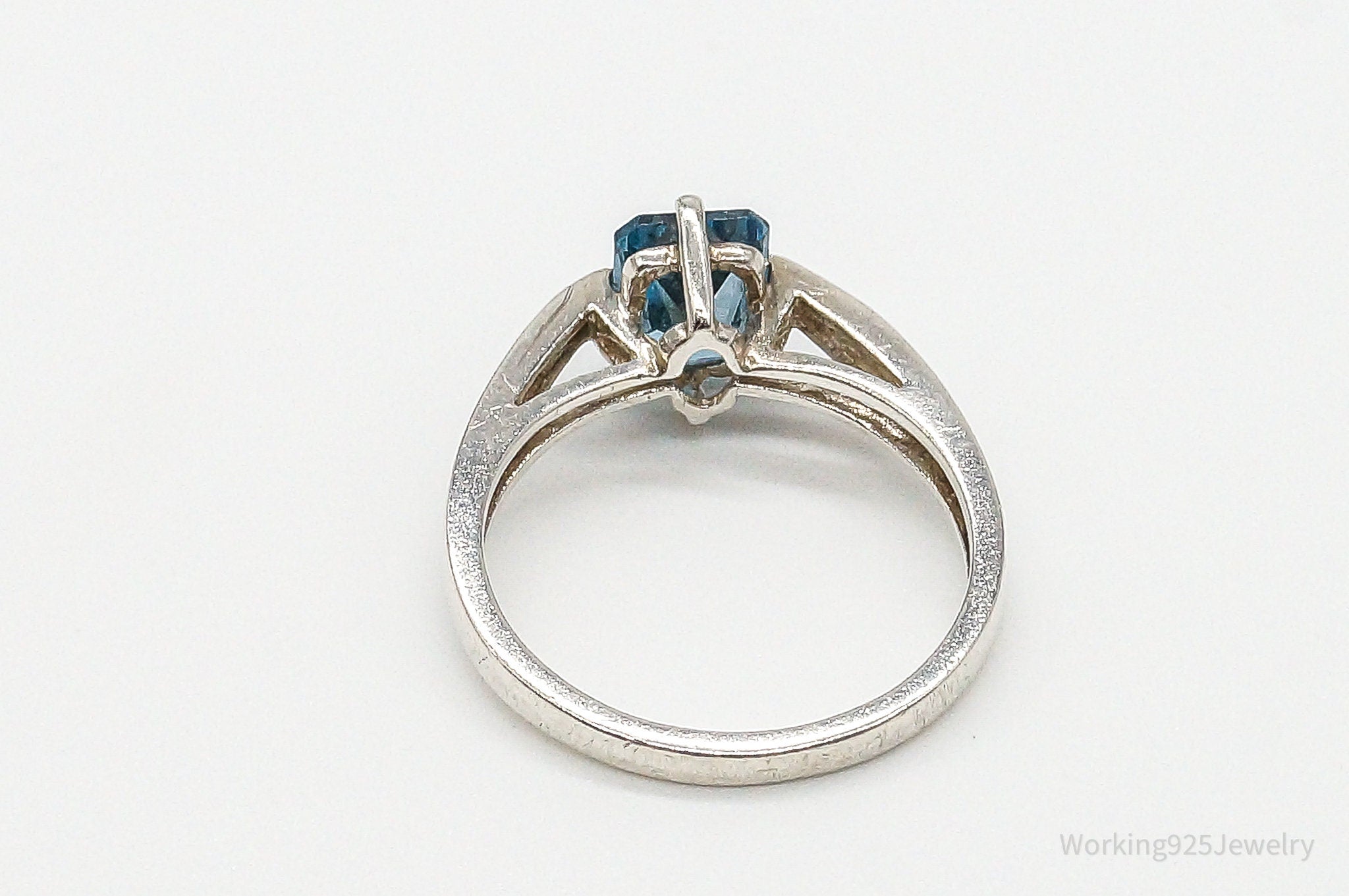 Vintage London Blue Topaz Sterling Silver Ring - Size 8