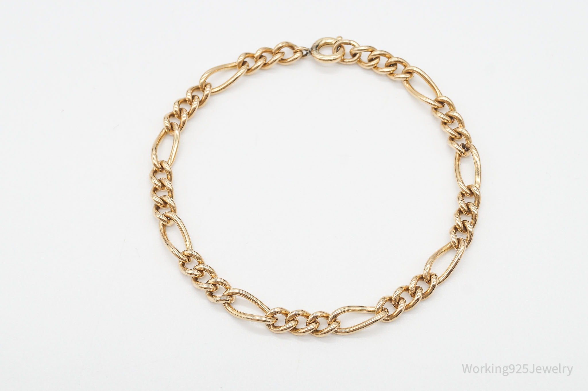 Vintage Retro 1950s 1/20 12K Gold Filled Figaro Chain Bracelet