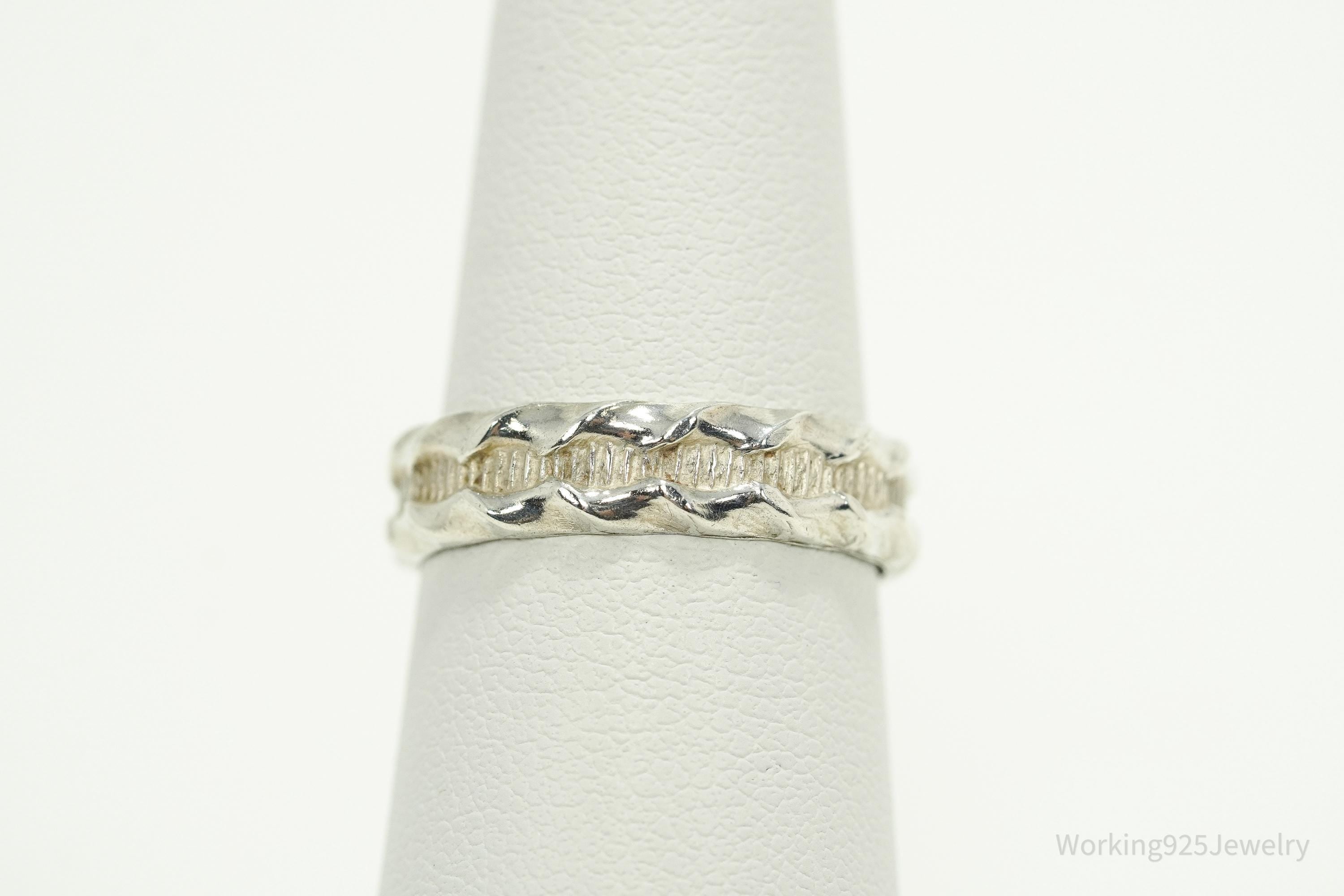 Vintage Native American Sterling Silver Band Ring - Size 6.5