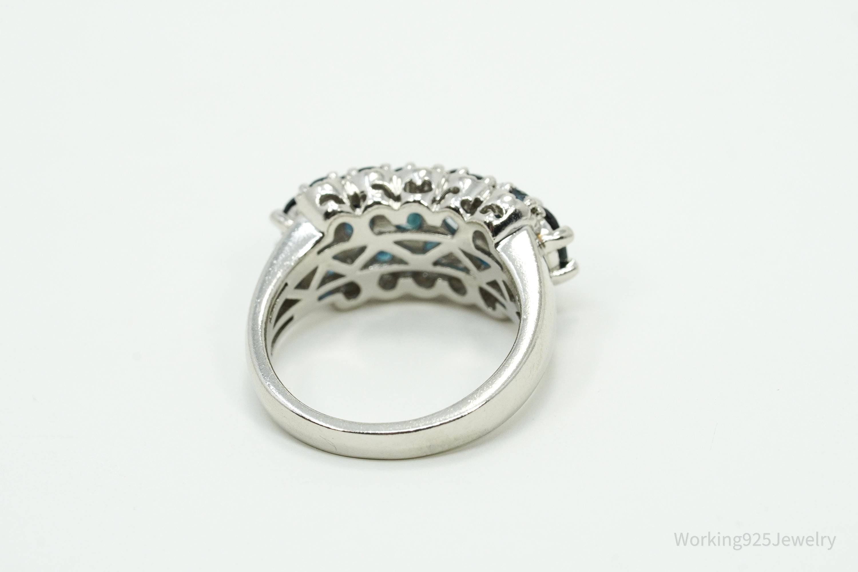 Vintage London Blue Topaz Sterling Silver Ring - Size 4.25