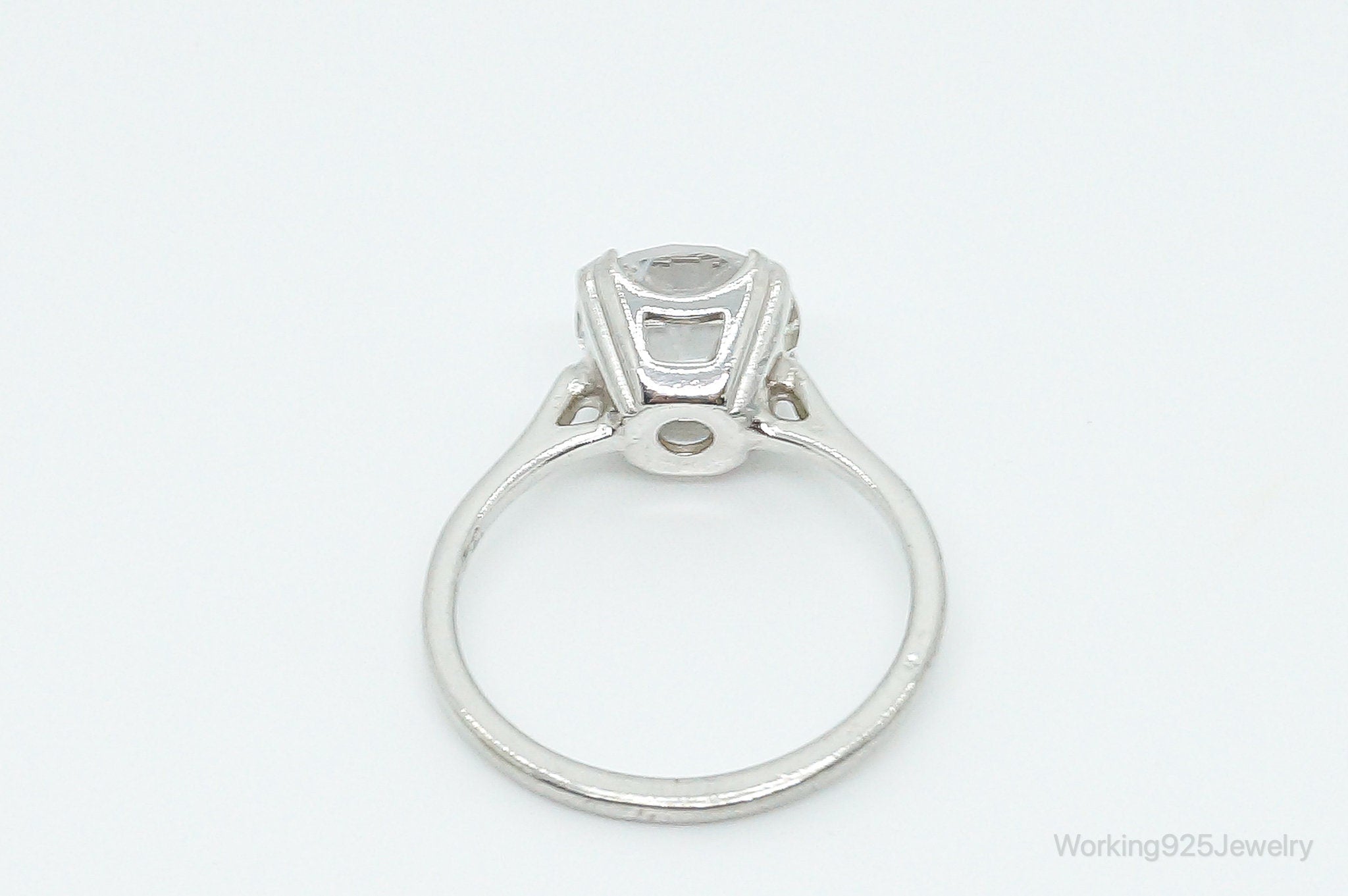 Vintage Cubic Zirconia Sterling Silver Ring - Size 10