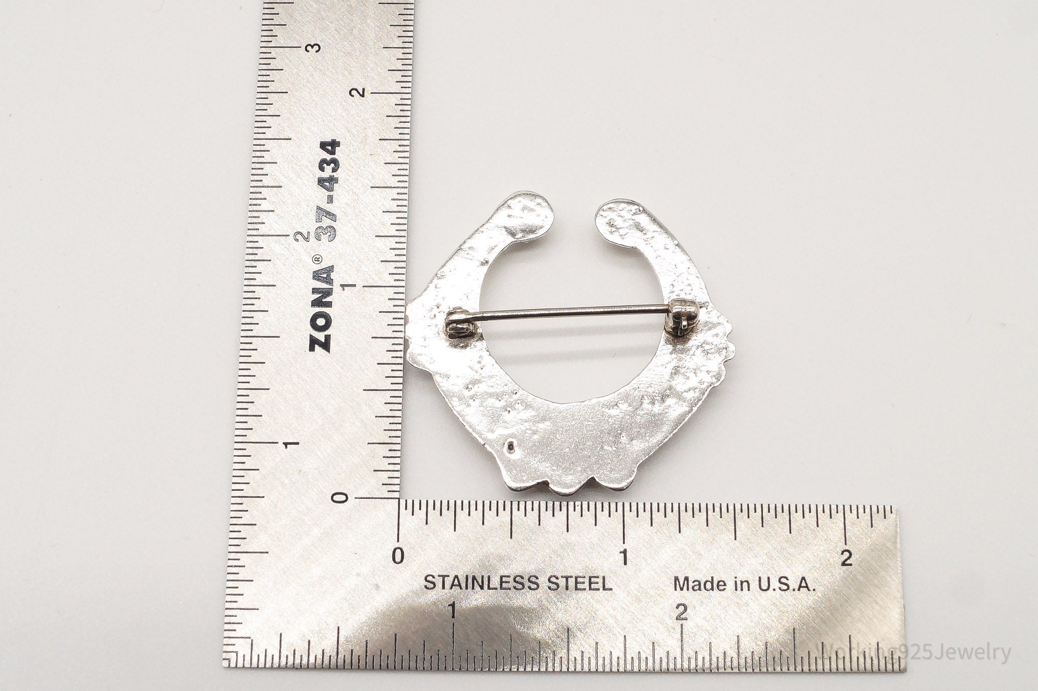 Vintage Handmade Native American Naja Silver Brooch Pin