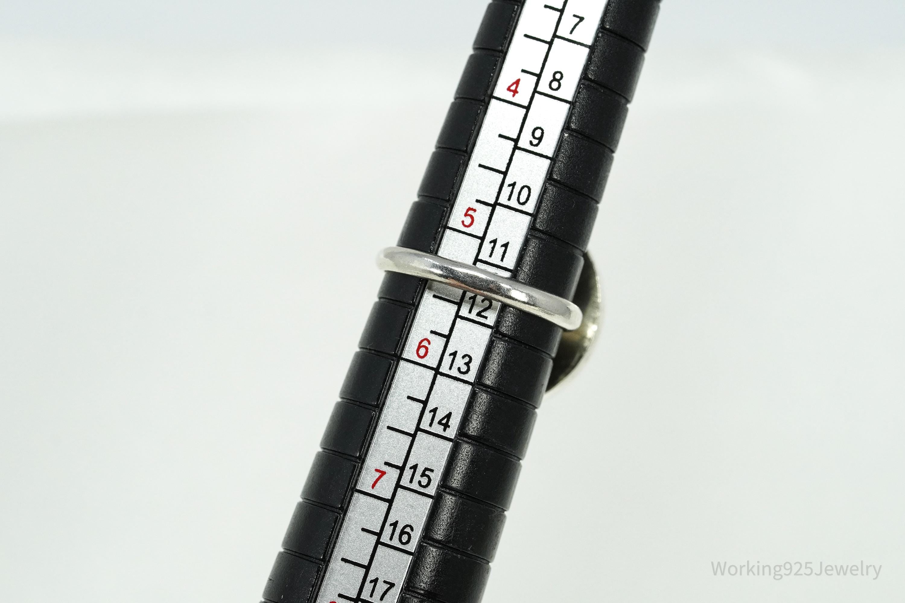 Vintage Large Jasper Silver Ring - Size 5.25