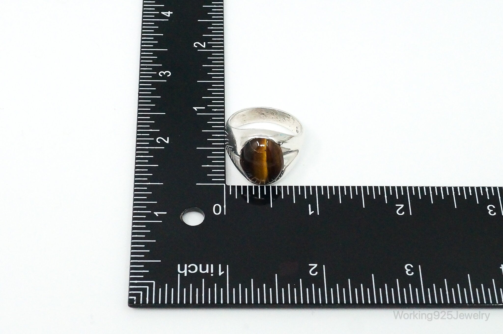 Vintage Mexico Tigers Eye Sterling Silver Ring - Size 10.25