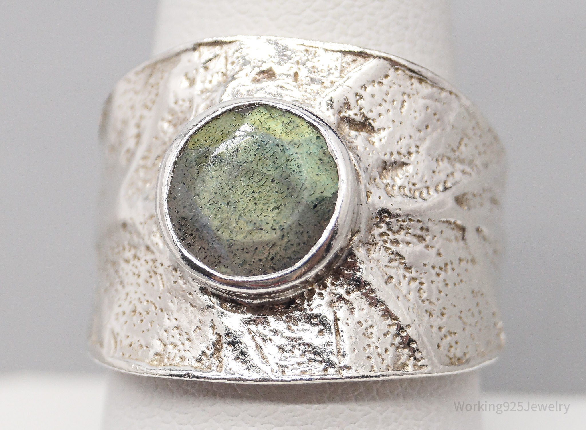 Vintage Labradorite Sterling Silver Ring - Size 8.75