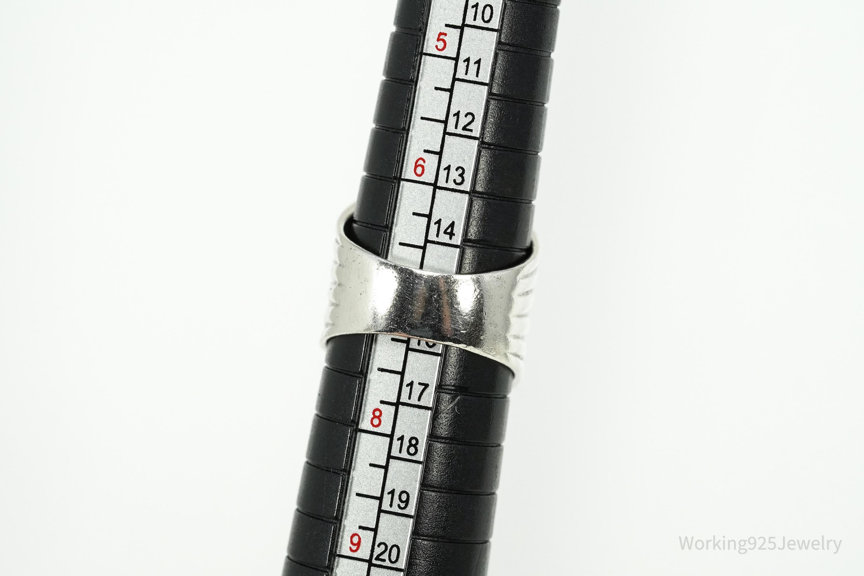 Vintage Opal Inlay Sterling Silver Ring - Size 7.25