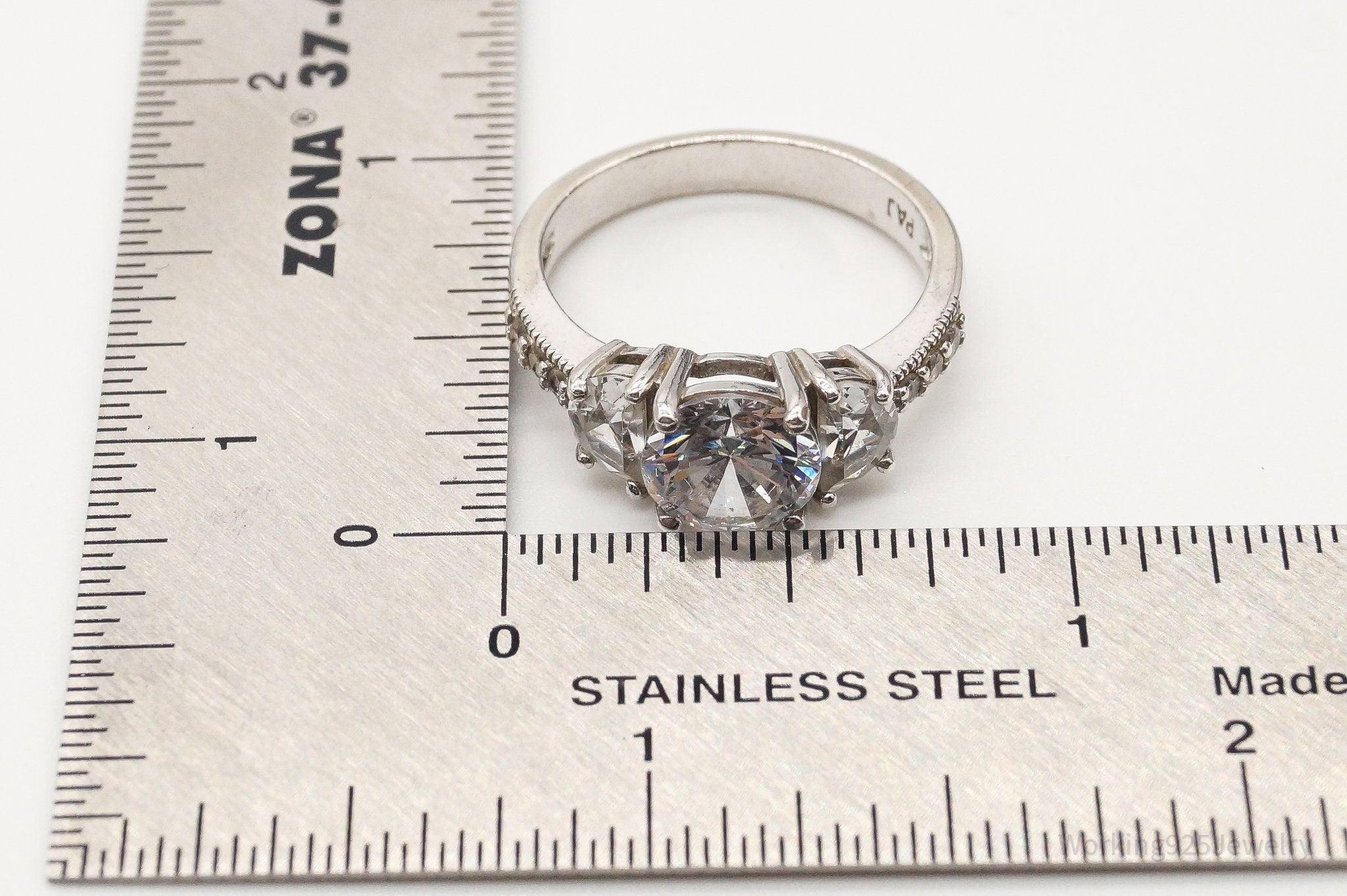 Vintage Designer Paj Cubic Zirconia Sterling Silver Ring Size