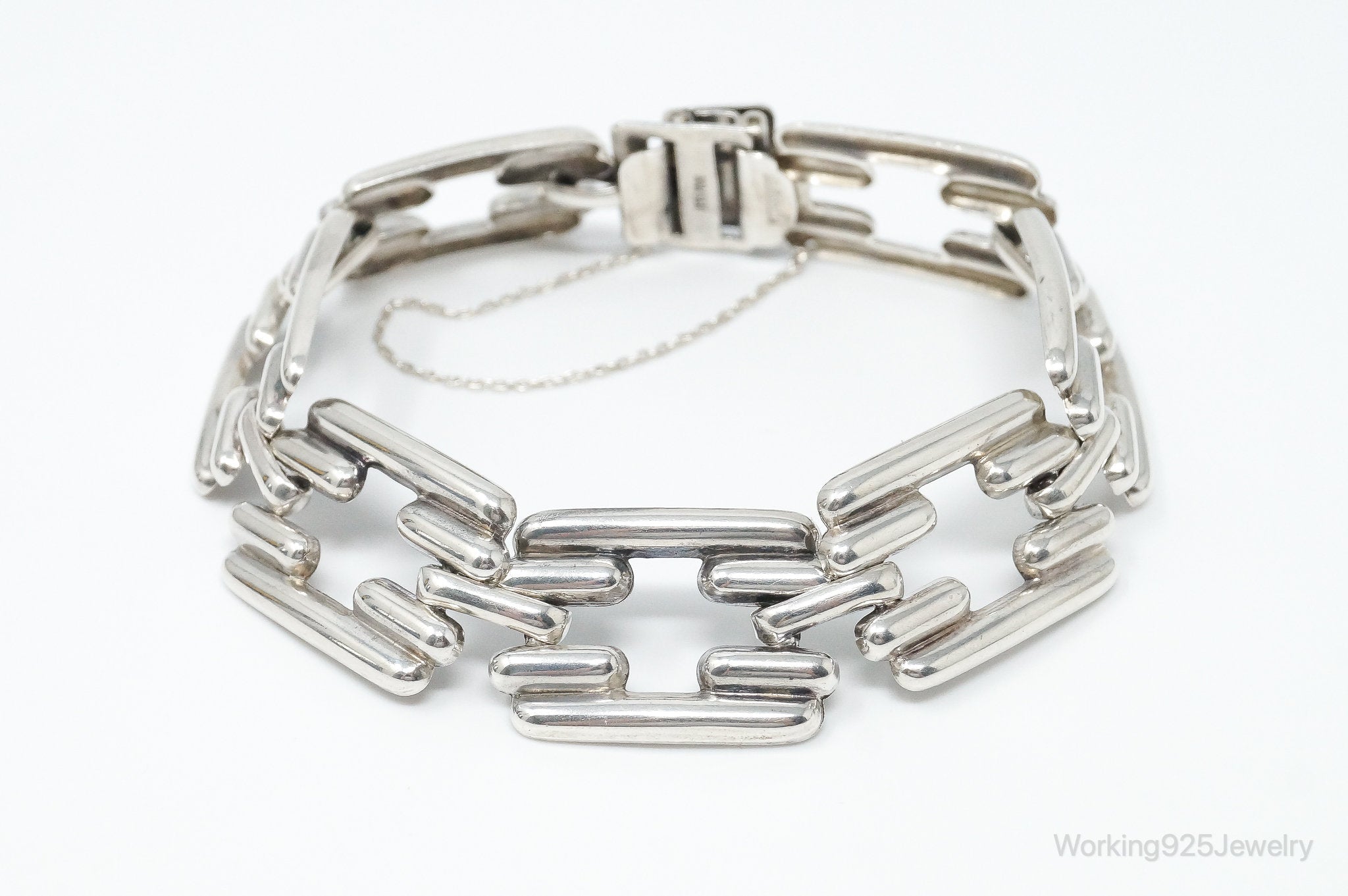 Vintage Modernist DRGM 835 Silver Link Bracelet