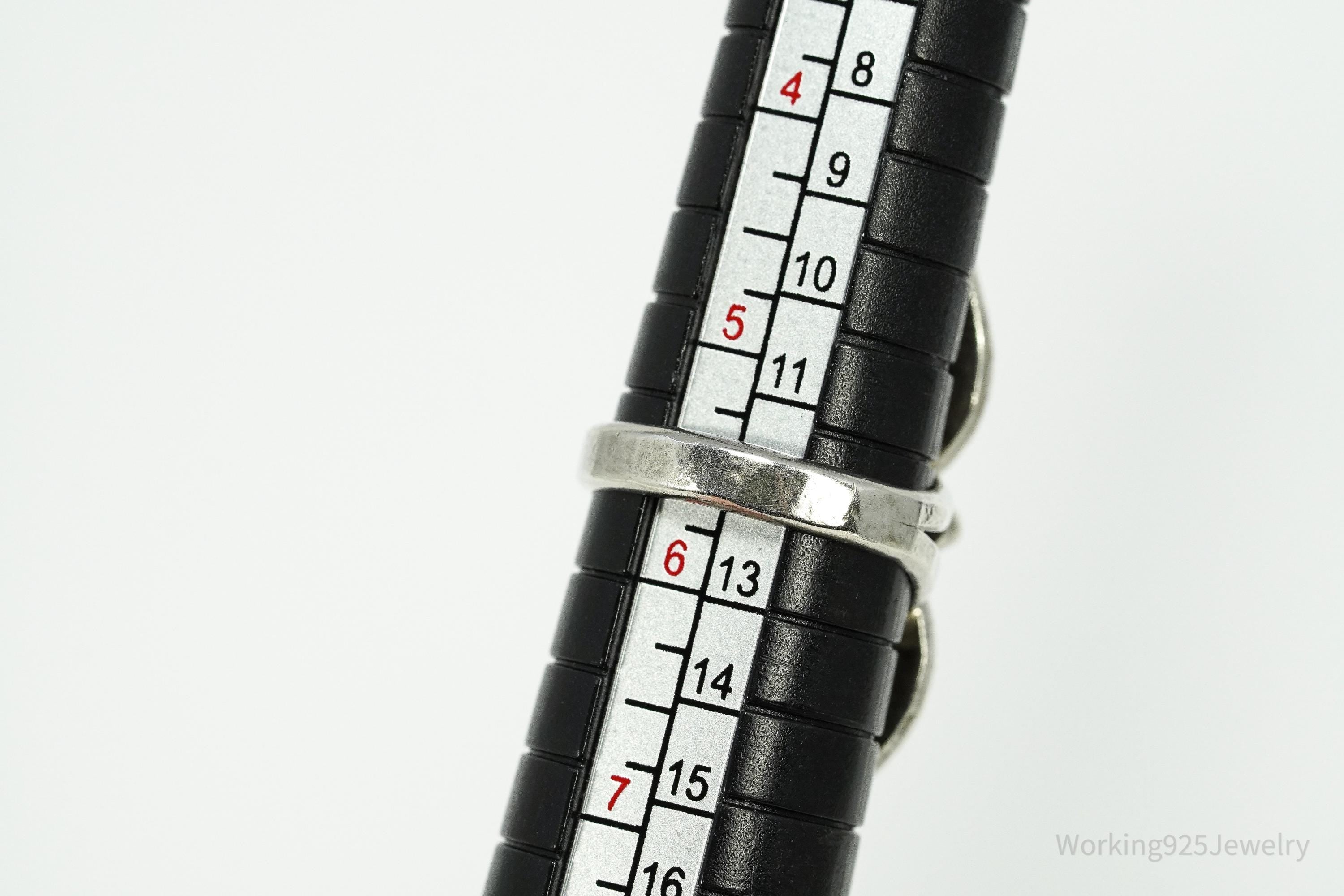 Vintage Handmade Native American Turquoise Silver Ring - Size 5.5