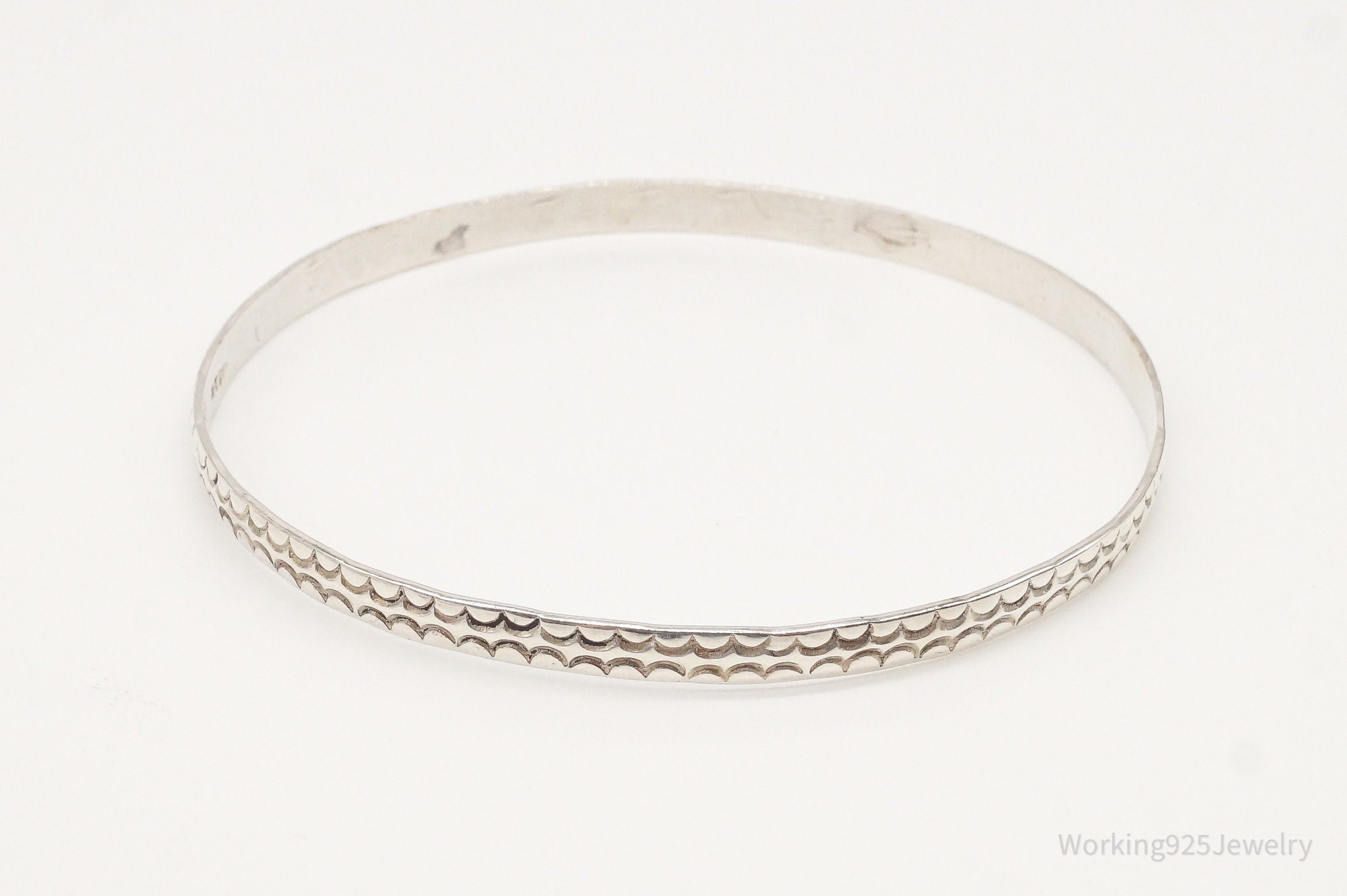 Vintage Mexico Cuernavaca Sterling Silver Bangle Bracelet