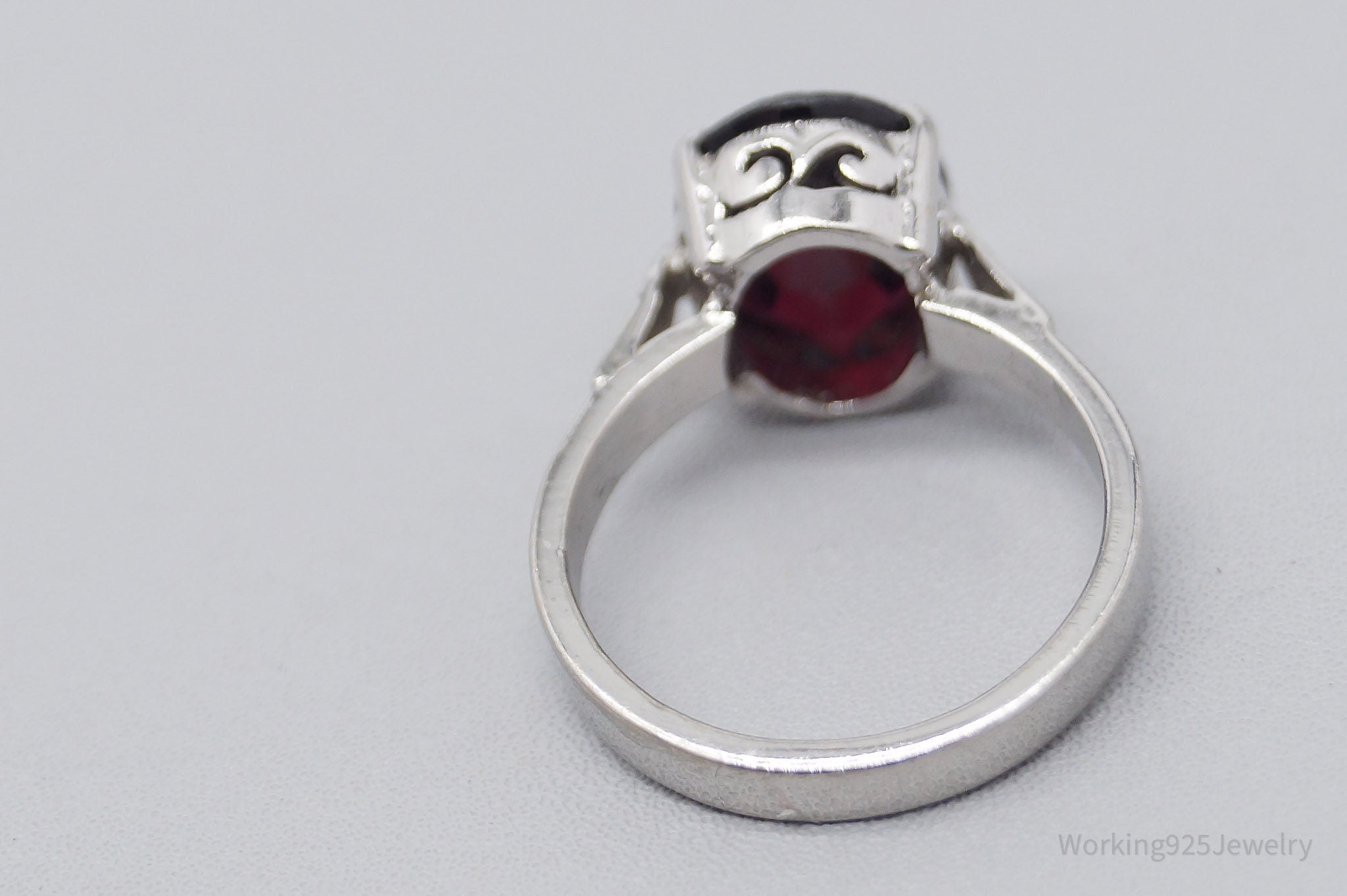 Vintage Rhodolite Garnet Sterling Silver Ring - Size 5.75