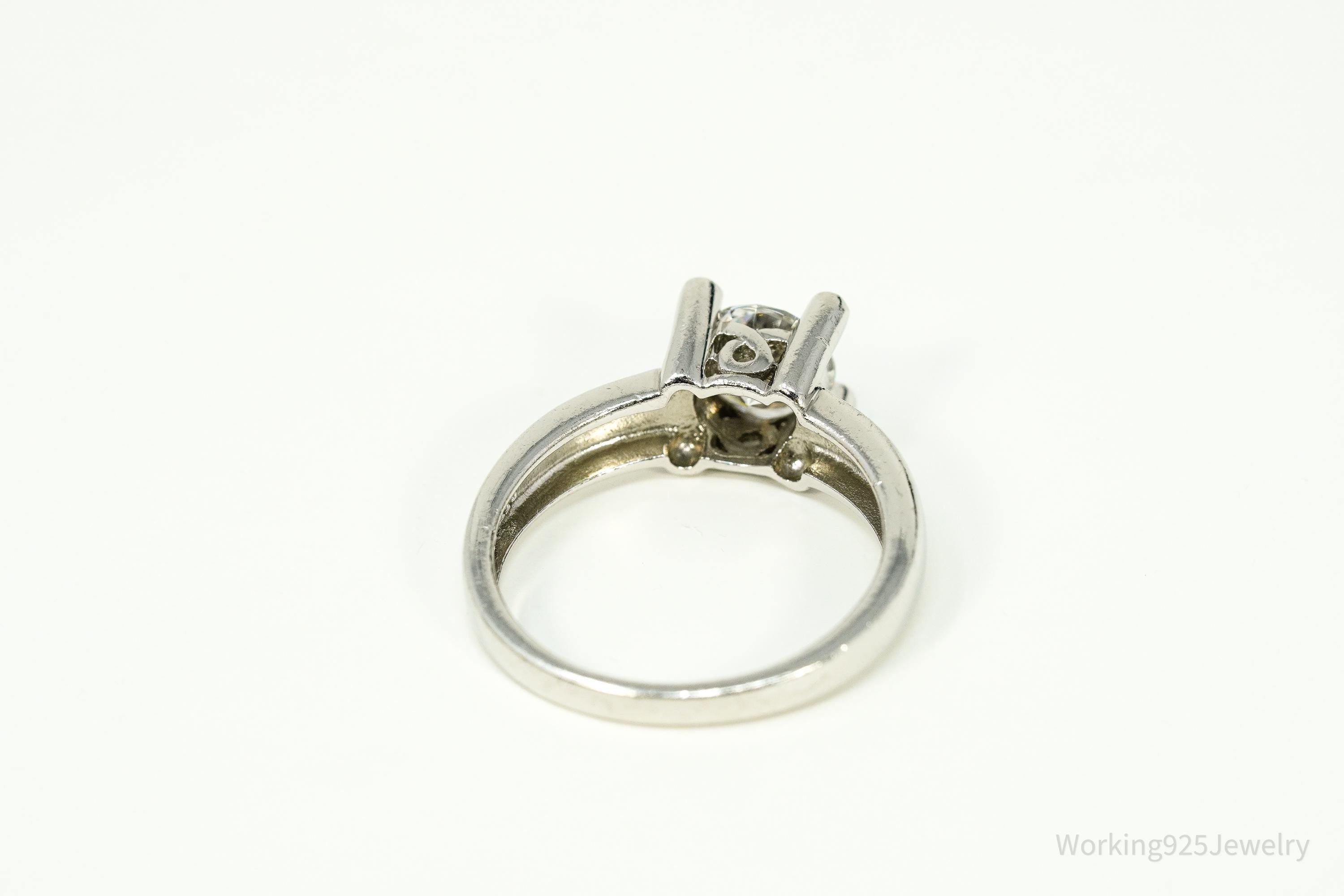 Vintage Diamonique Cubic Zirconia Sterling Silver Ring Size 8