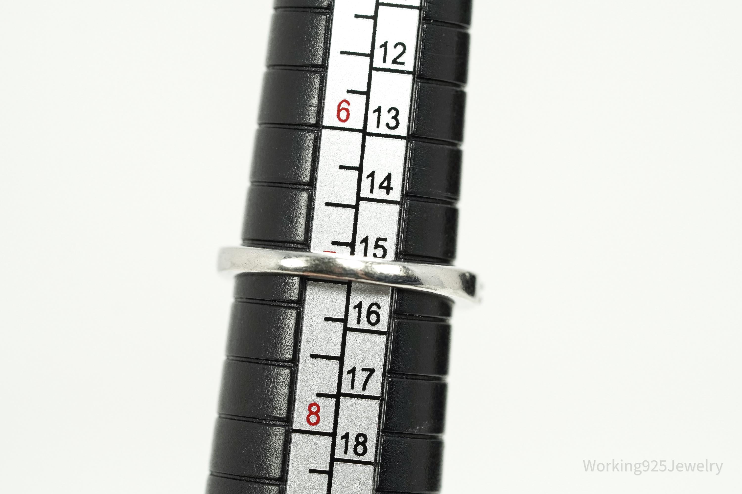 Vintage Ruby Sterling Silver Ring - Size 7