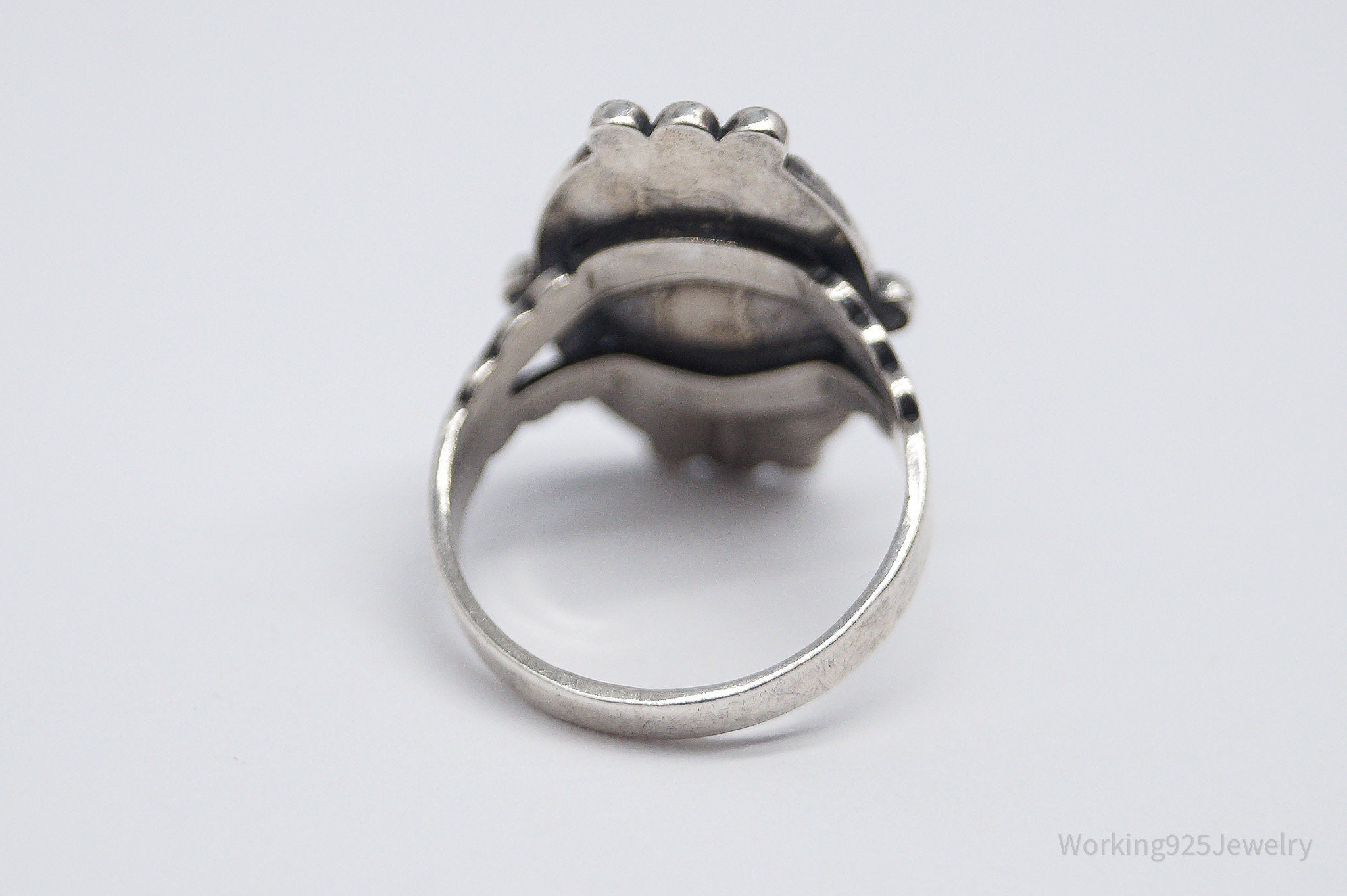 Vintage Handmade Native American Turquoise Sterling Silver Ring - Size 5.75