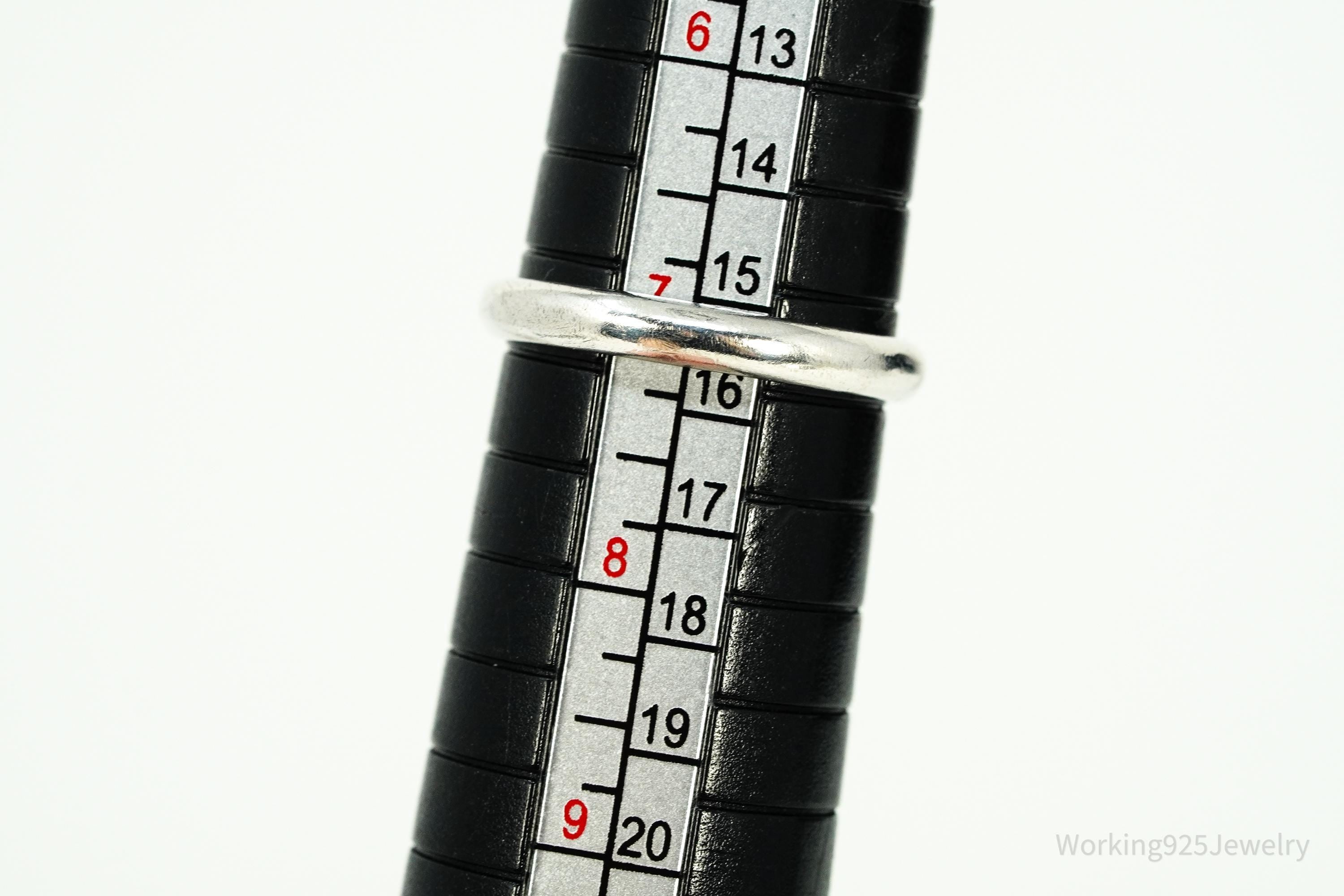 Vintage Black Onyx Sterling Silver Ring - Size 7