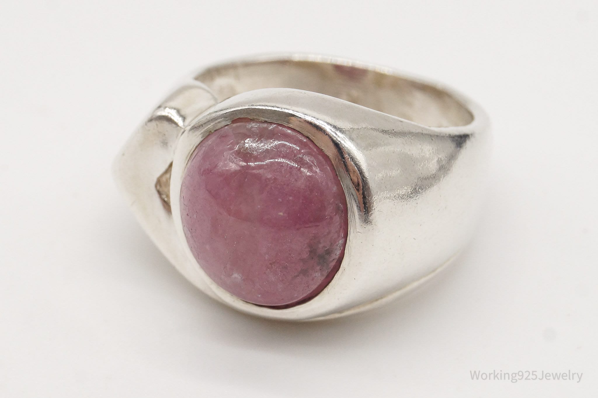 Vintage Rhodonite Silver Ring - Size 5.25