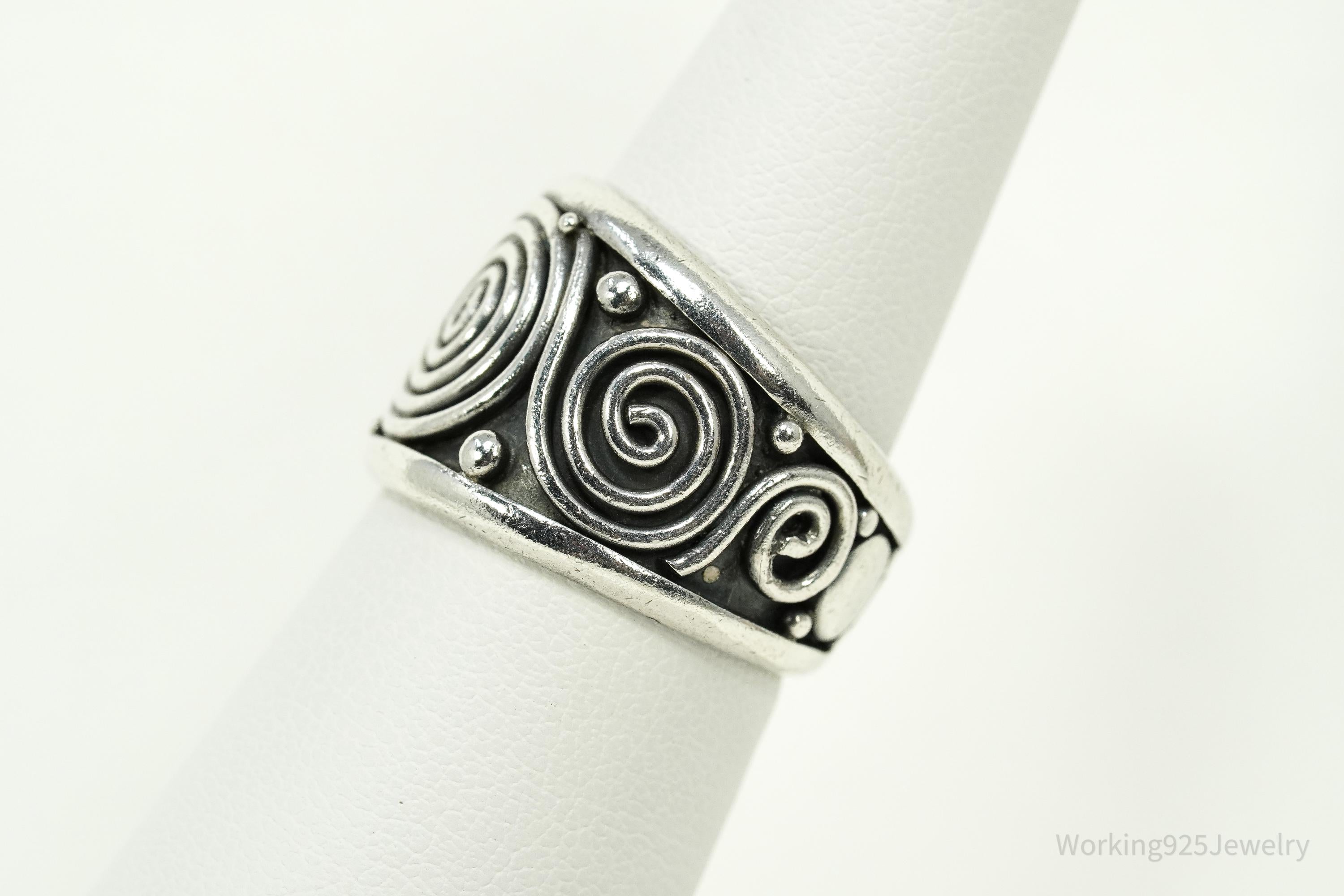 Vintage BA Suarti Bali Swirls Sterling Silver Ring Size 7.25