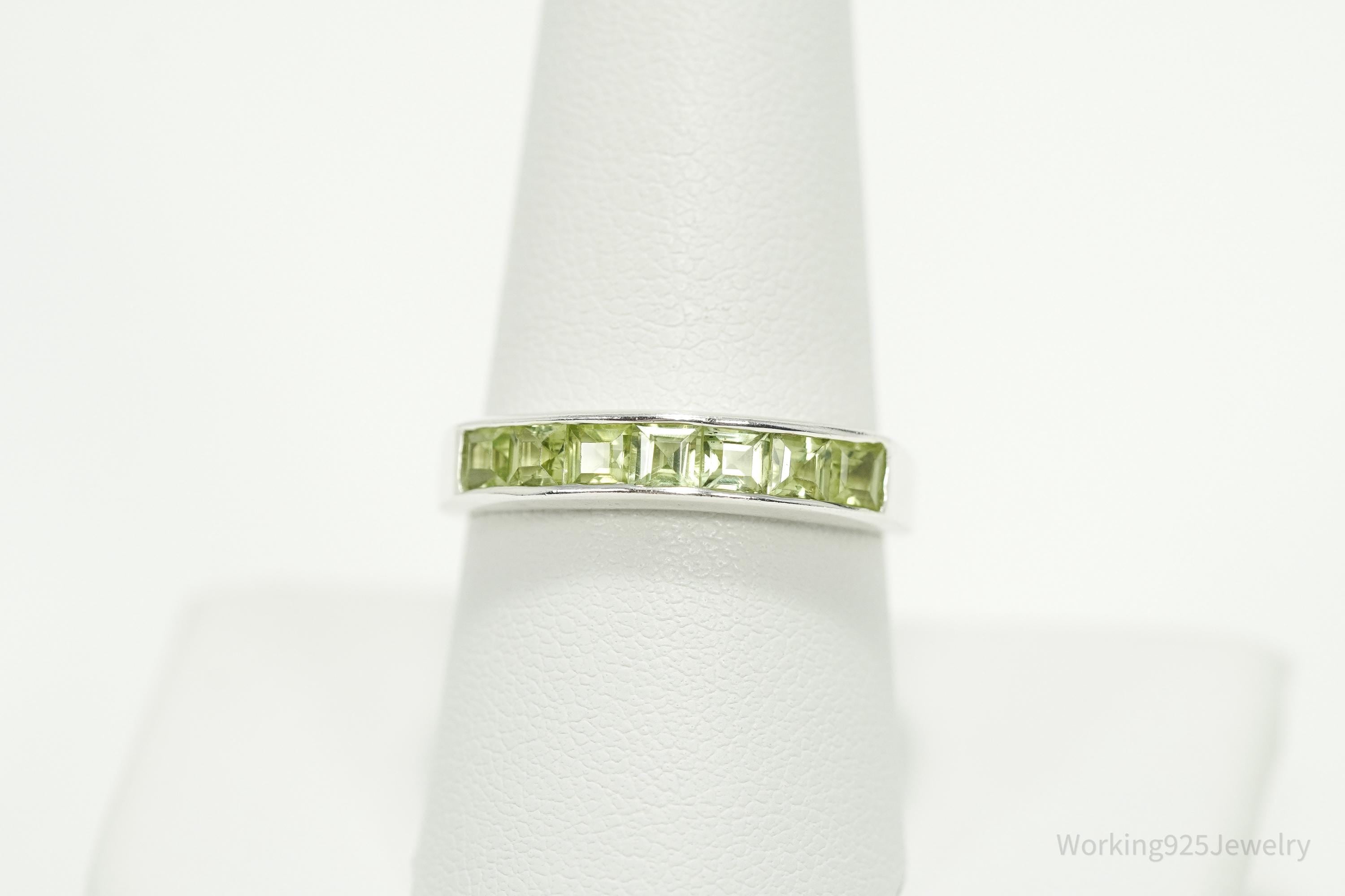Vintage Peridot Sterling Silver Ring - Size 9