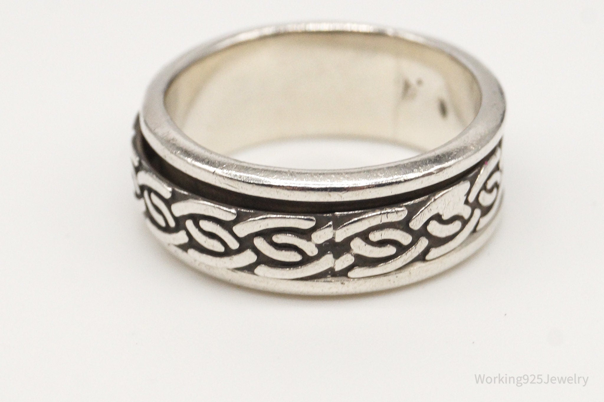 Vintage Mexico Sterling Silver Spinner Ring - Size 7.25