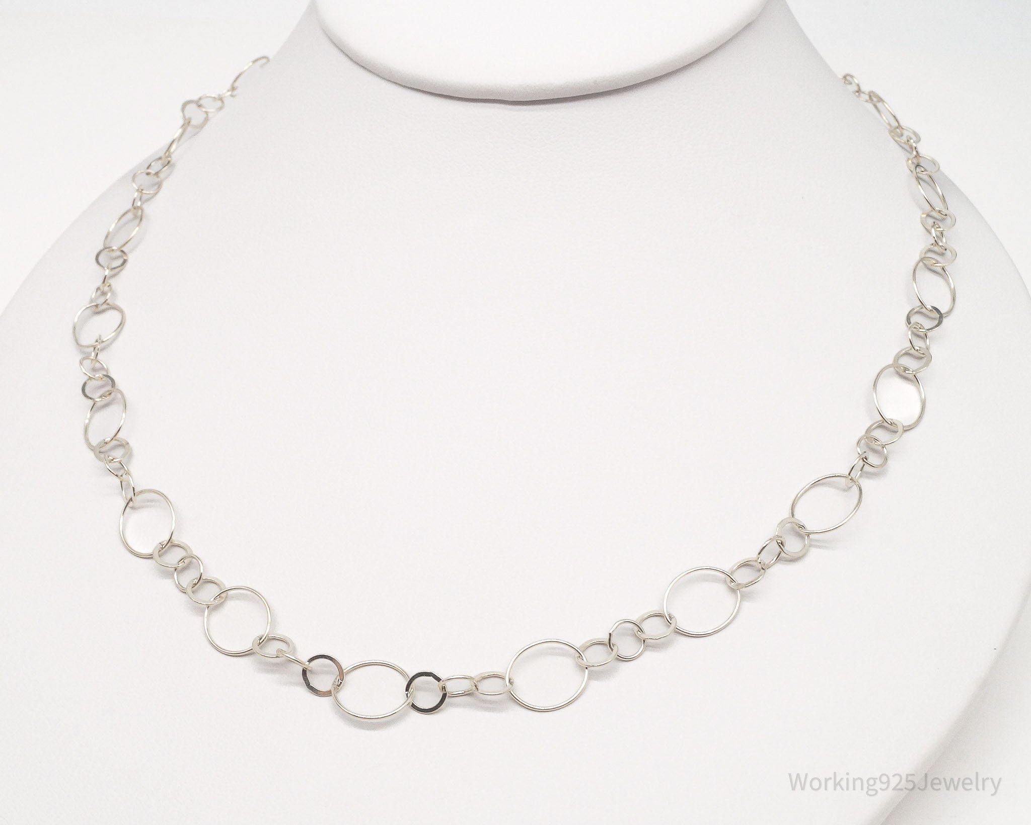 Long Vintage Italian Sterling Silver Chain Necklace 18"