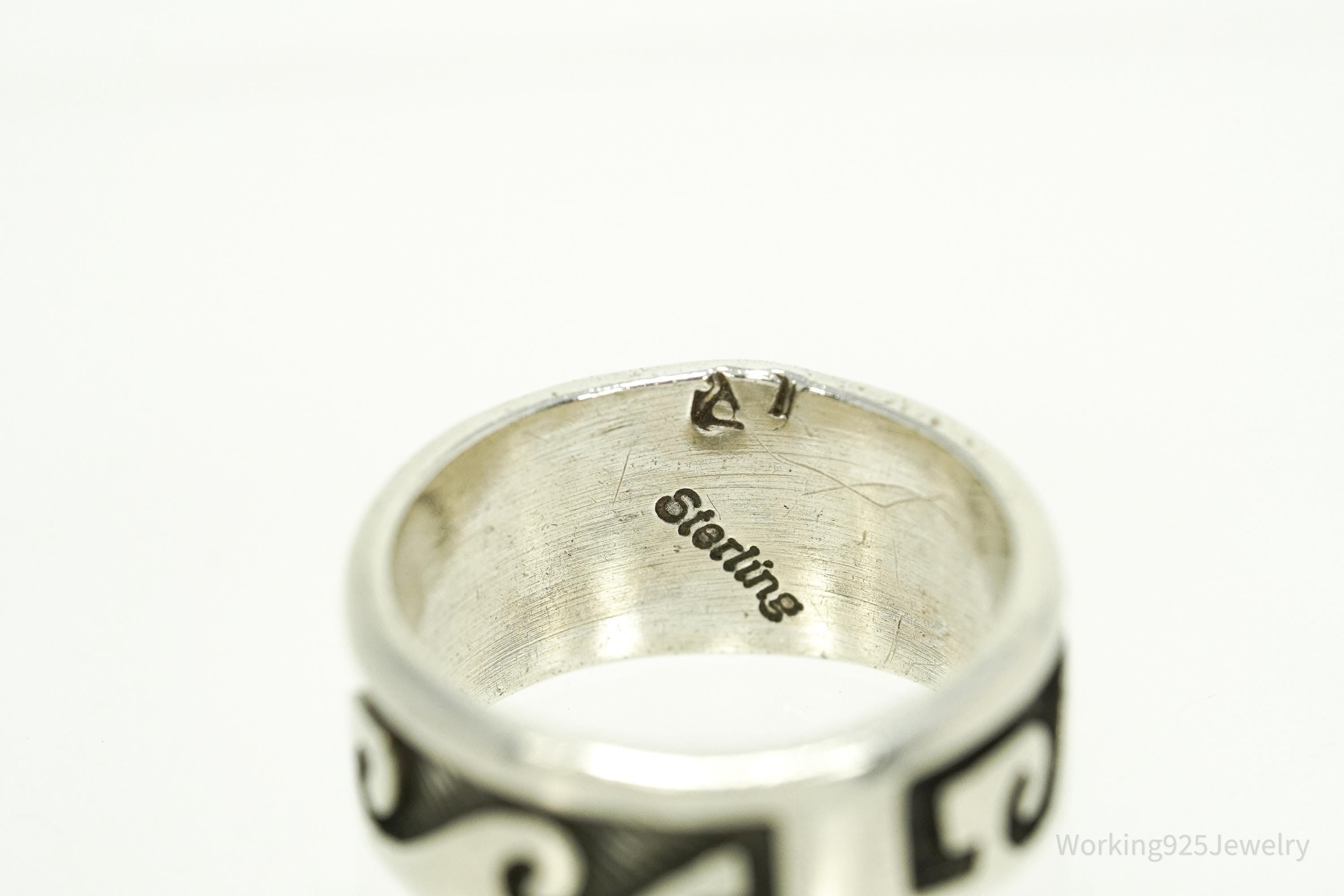 Vintage Native American Waves Sterling Silver Band Ring - Size 6.5
