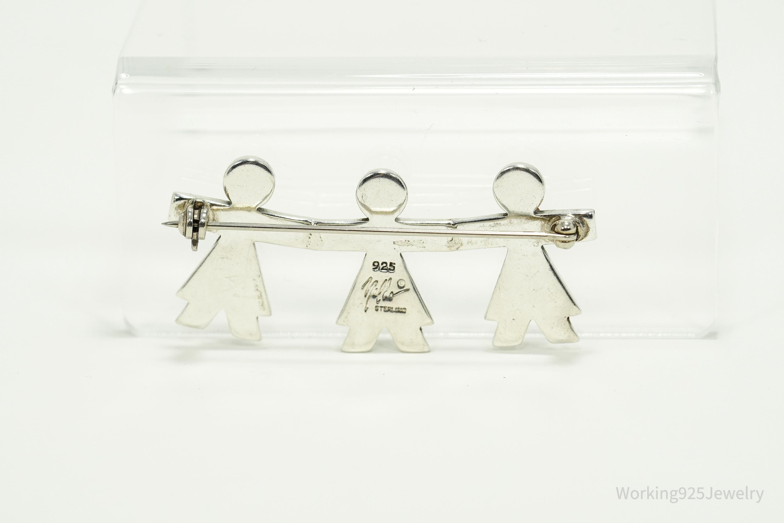 Vintage Large Women's Breast Cancer Awareness Sterling Silver Pin