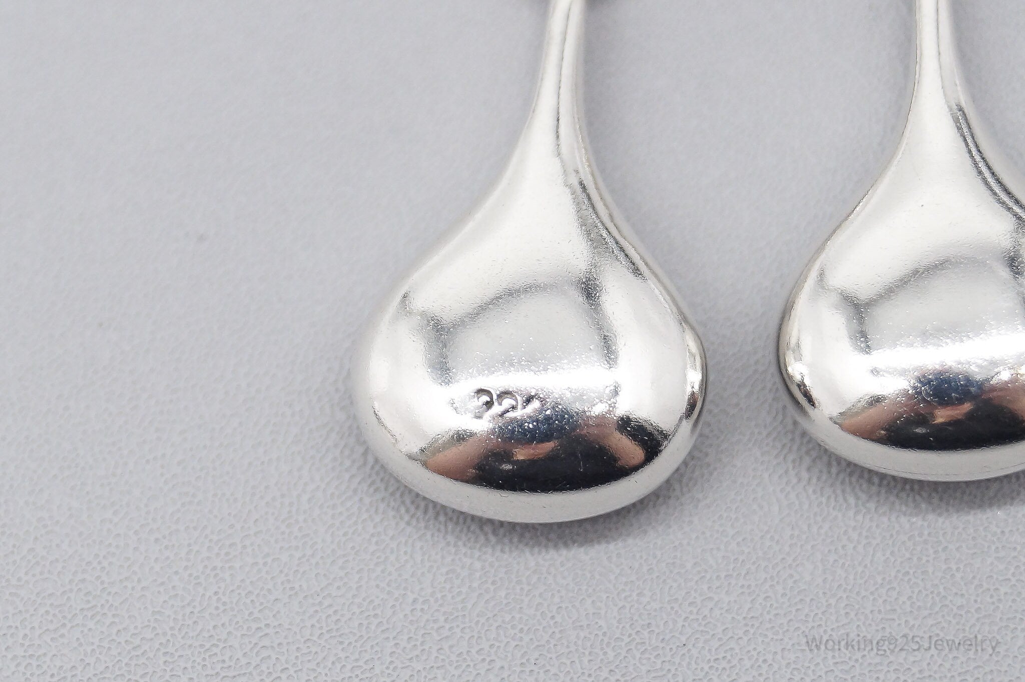 Vintage Teardrop Sterling Silver Earrings