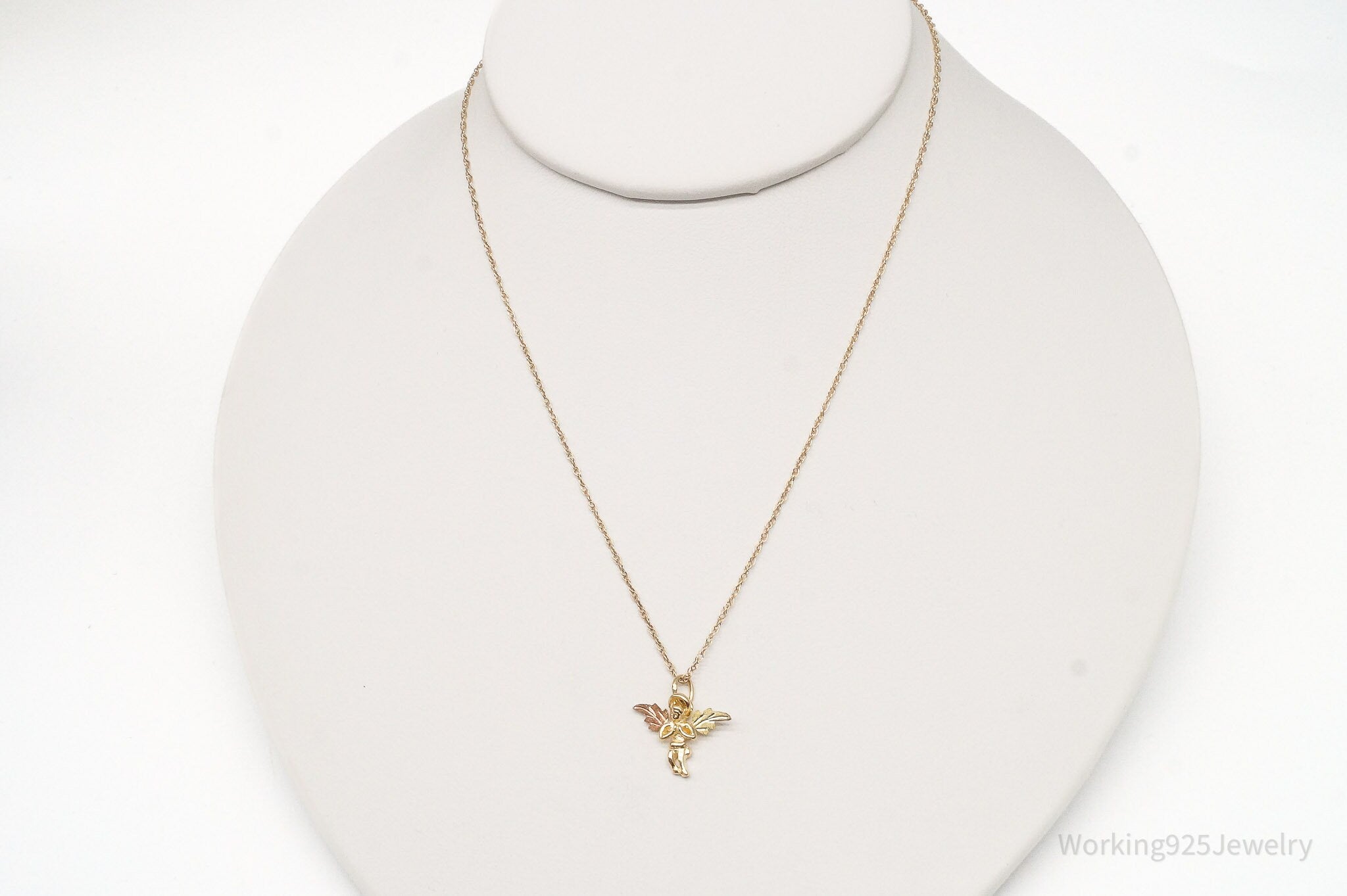 Vintage 14K Gold Filled Angel Chainlink Necklace