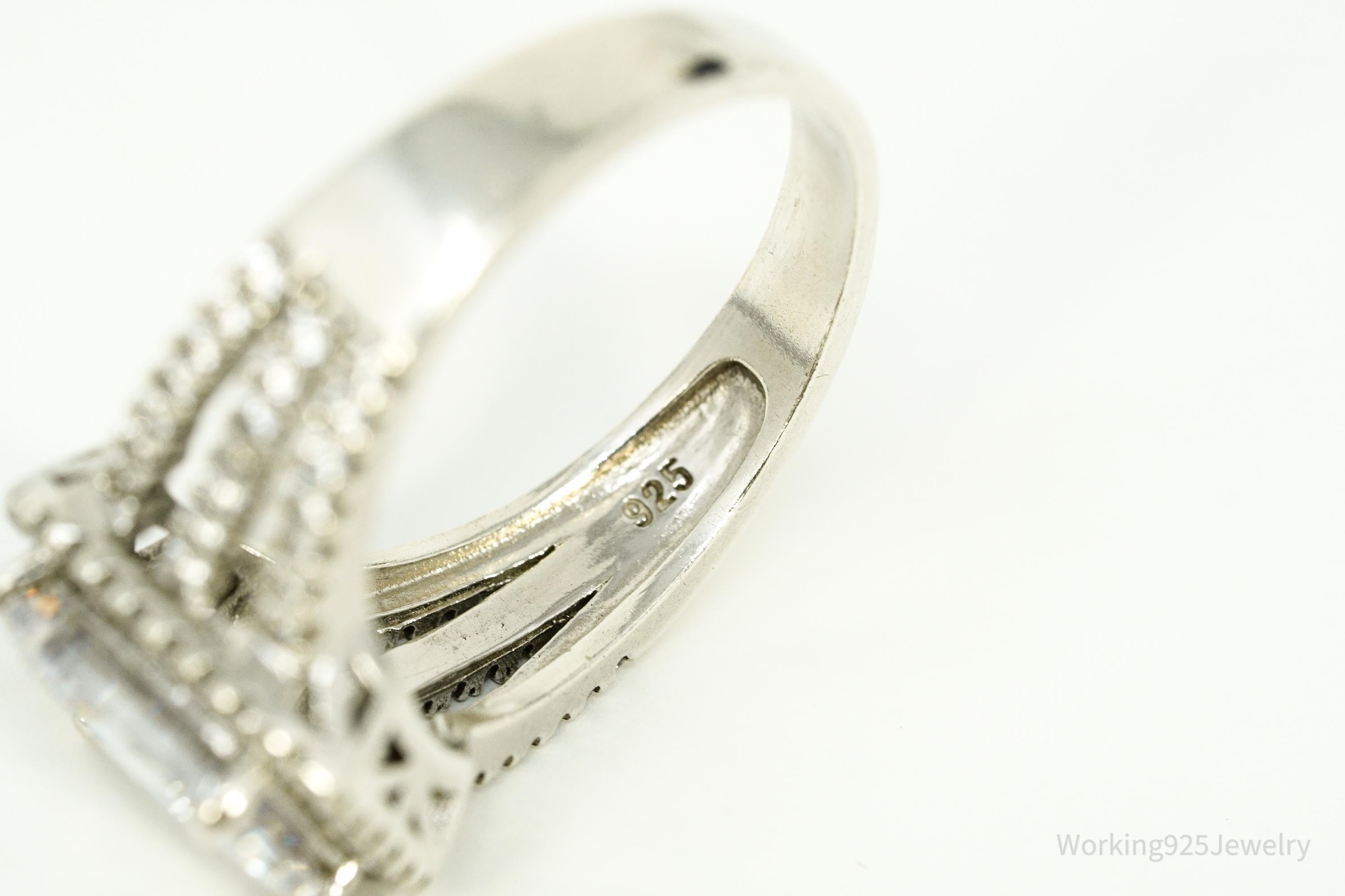 Vintage Cubic Zirconia Sterling Silver Ring Size 8.25