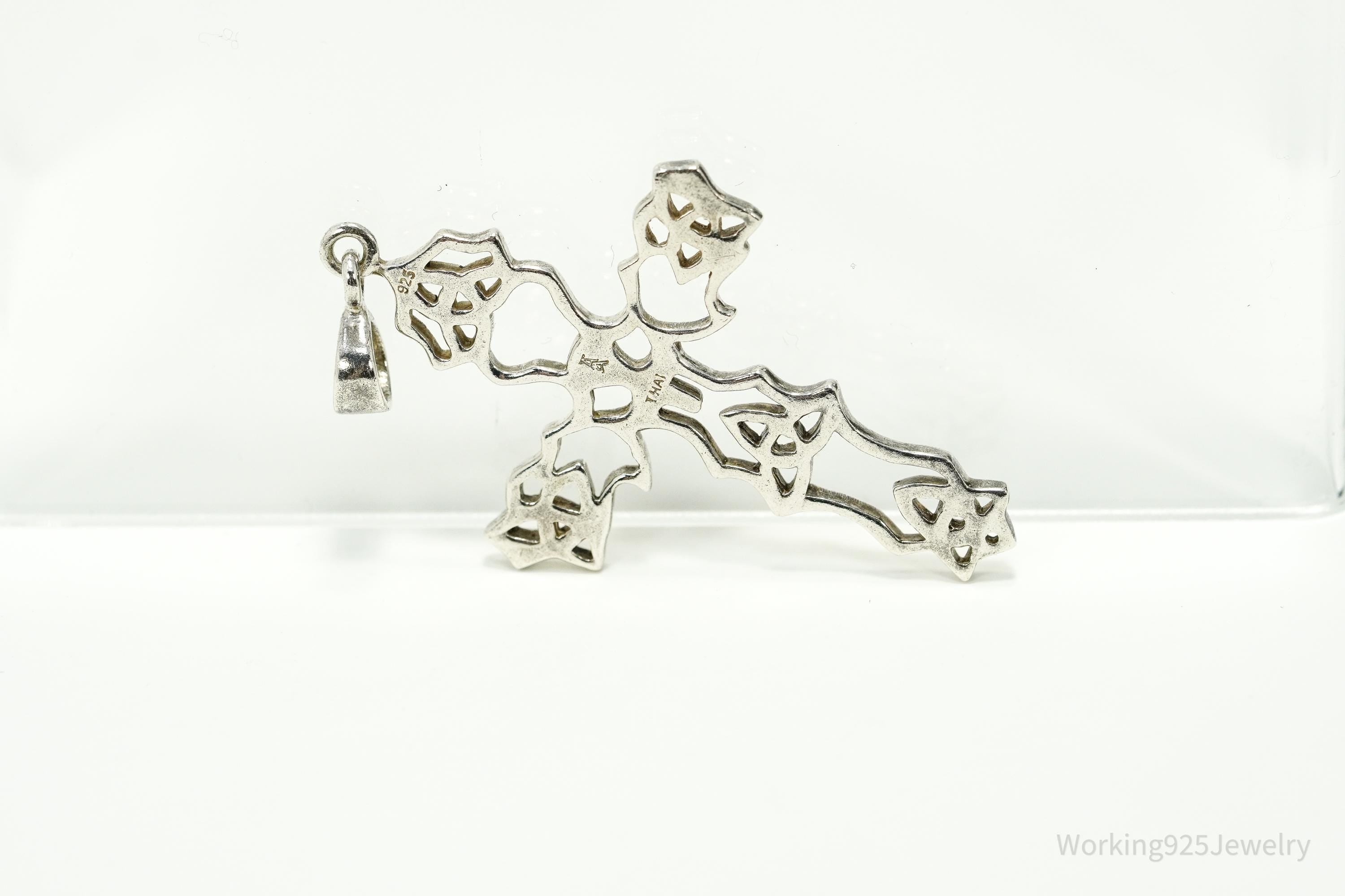 Vintage Large Celtic Sterling Silver Pendant 2.5"