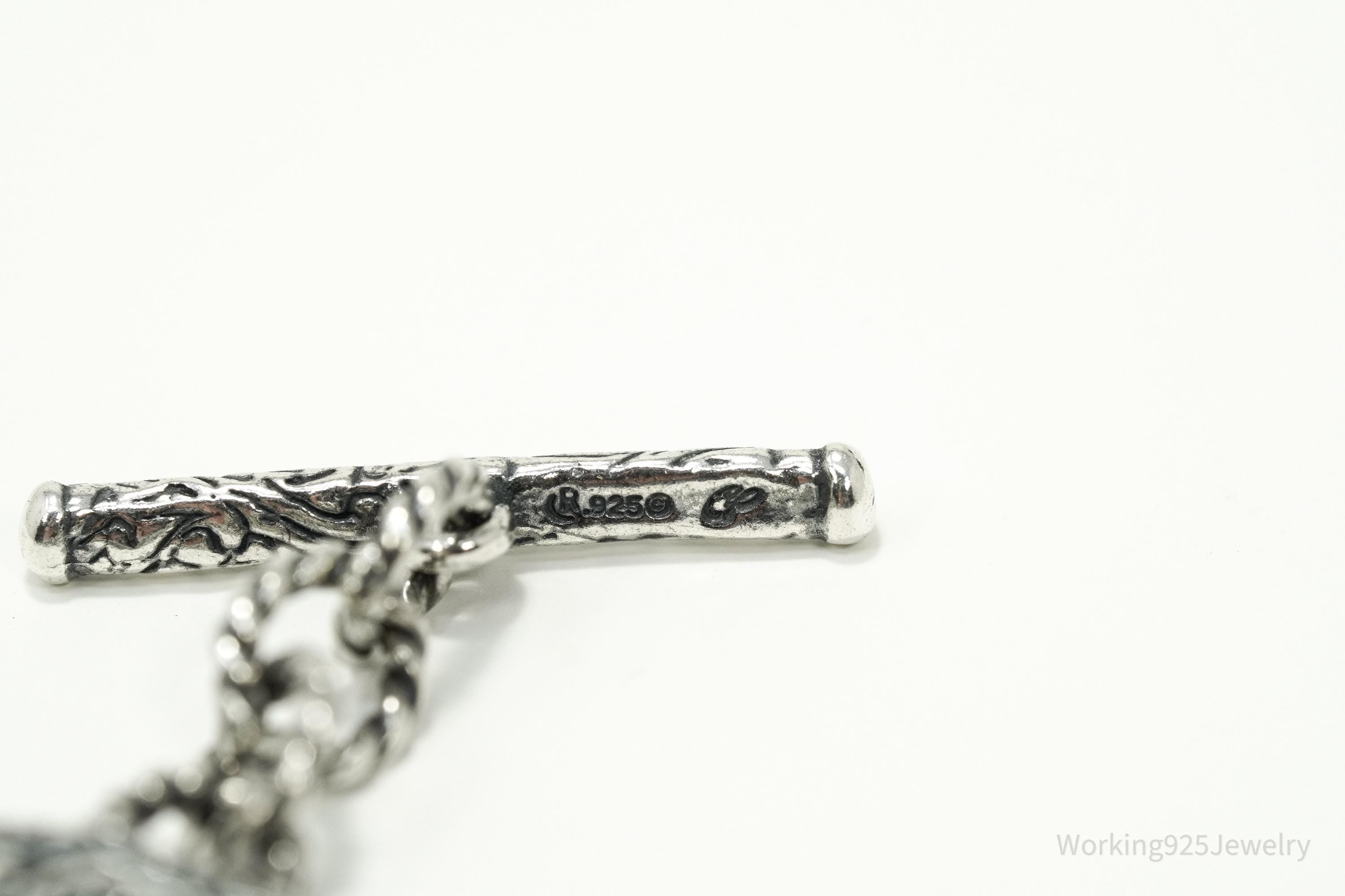 Vintage Native Carolyn Pollack Relios Sterling Silver Bracelet 8 7/8"