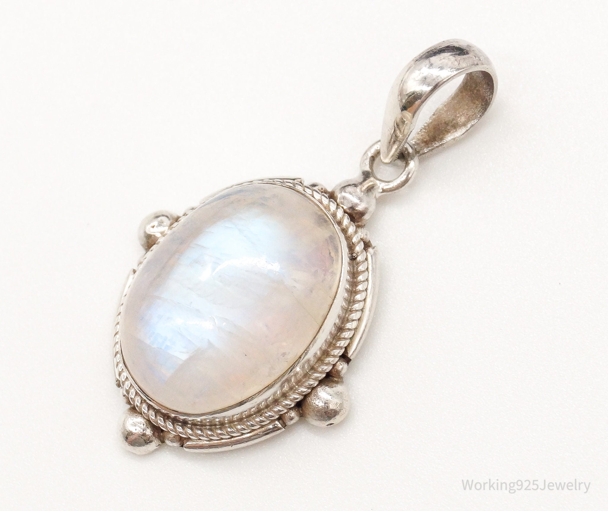 Vintage Moonstone Sterling Silver Southwestern Pendant